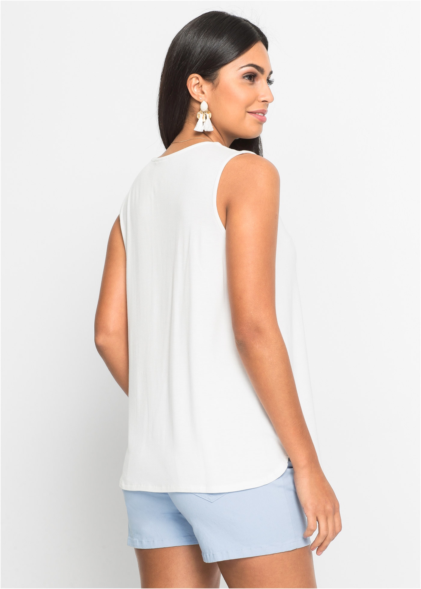 bonprix Shirttop bequeme Passform, ohne Ärmel, aus Viskose-Mix, feminin geschnitten
