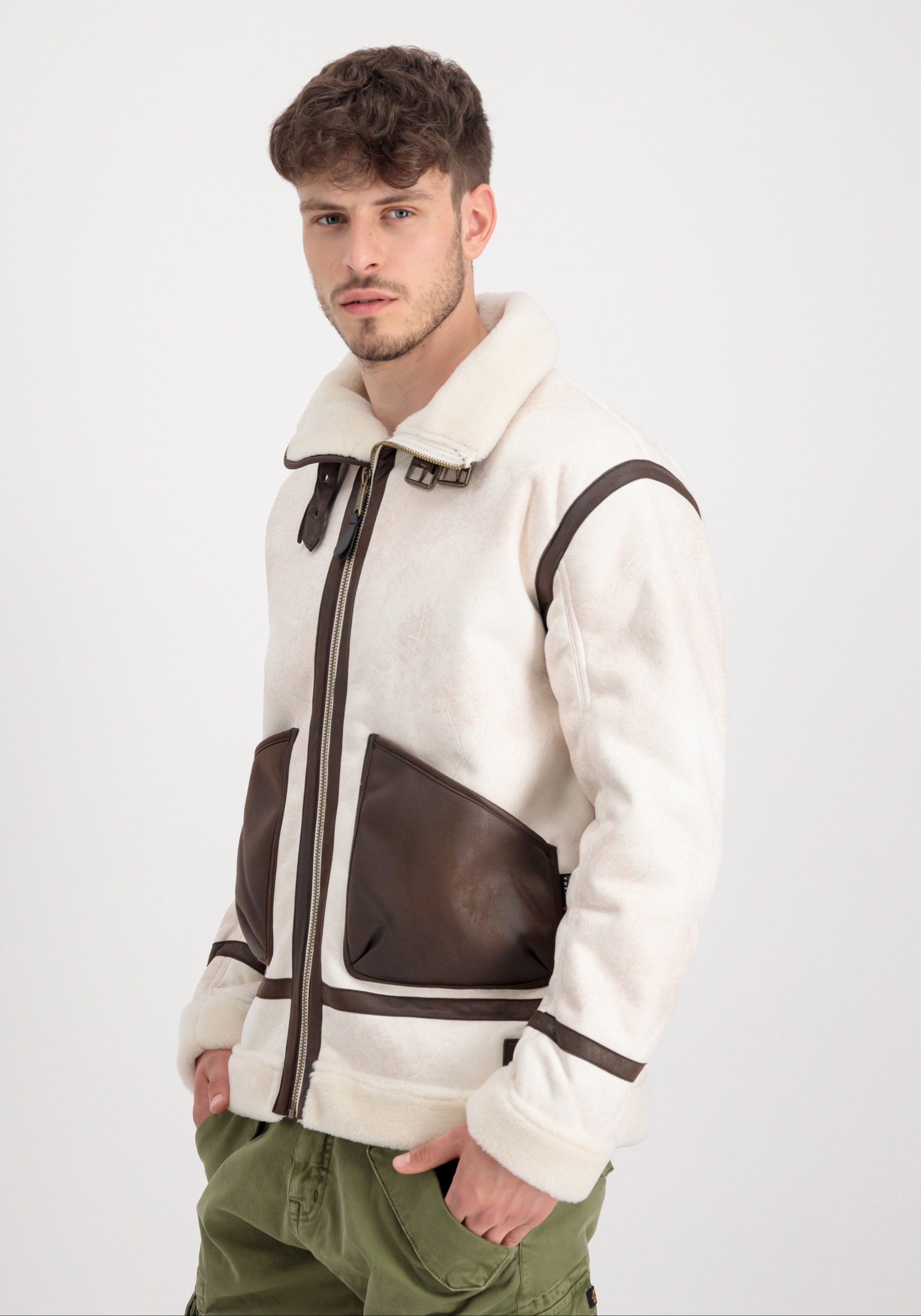 Alpha Industries Lederjacke »Alpha Industries Men - Leather & Vegan Jackets B-3 Arctic«