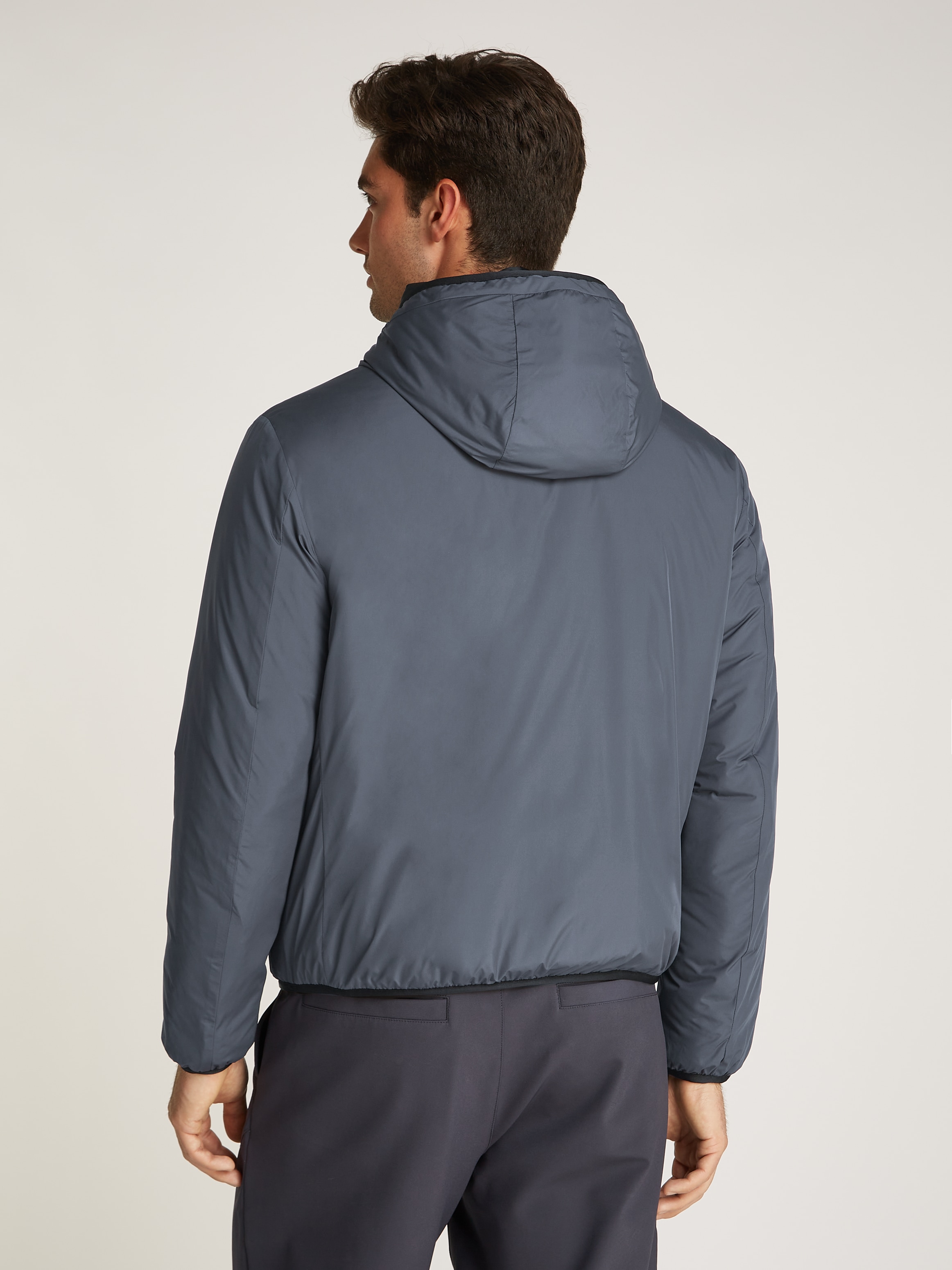 Calvin Klein Jeans Allwetterjacke »HI-NECK JACKET«, mit Kapuze, Logodruck, Kapuze