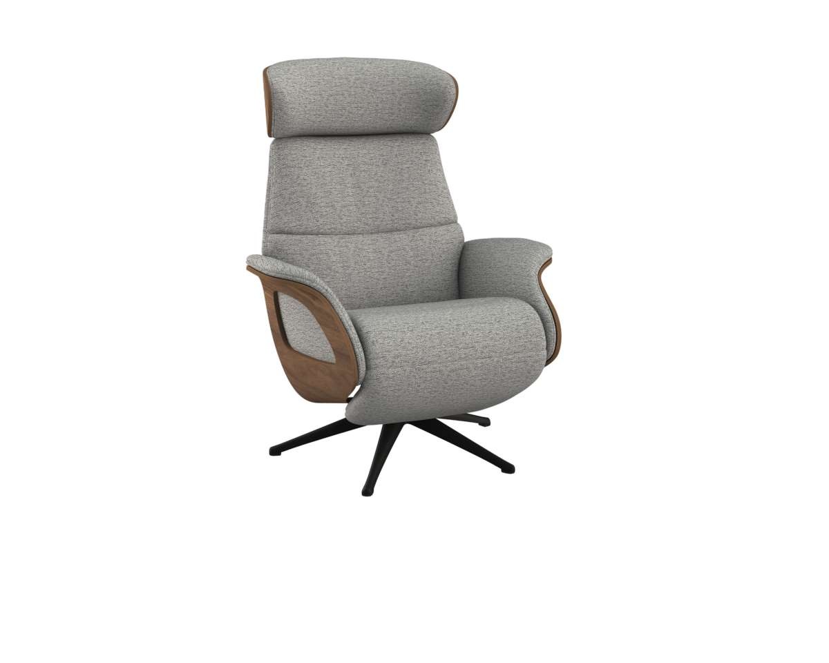 FLEXLUX Relaxsessel »Clement elektrischer Funktionsessel« Größe M, Rücken & Fußteil elektrisch, Akku, Arml. Walnuss, Fuß schwarz