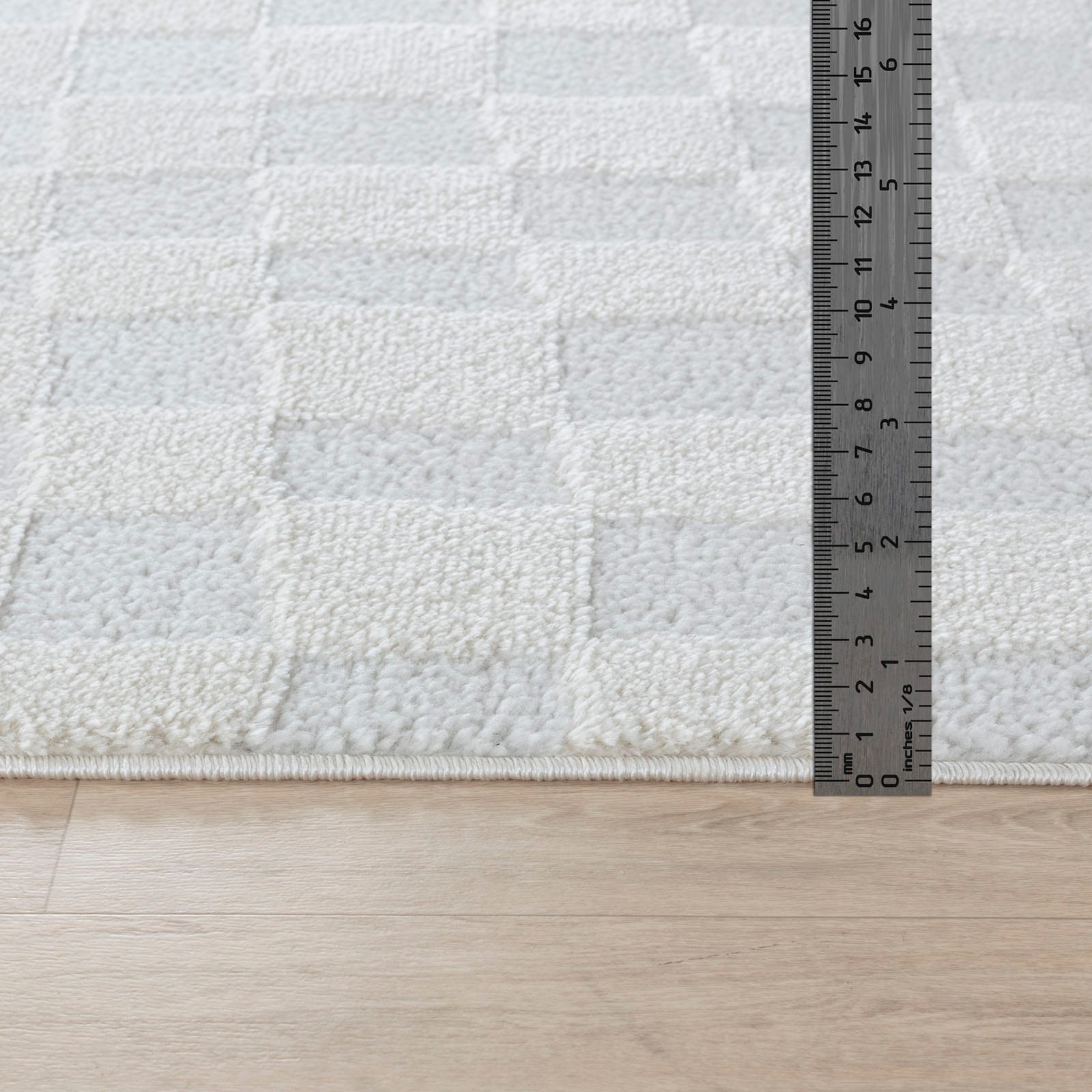 Livabliss Teppich »INCHON«, rechteckig, 14 mm Höhe, Skandinavischer Teppich mit Karomuster, Kurzflor Wohnzimmerteppich