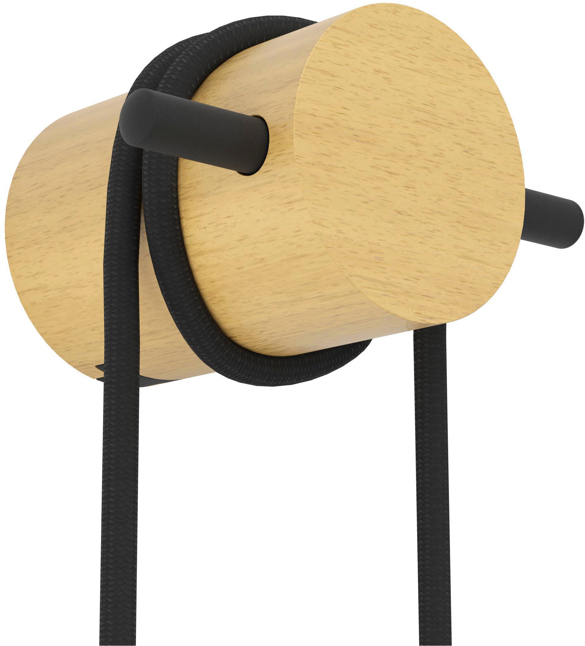 EGLO Wandleuchte »Buddon Wandlampe Vintage, Natur, E27, Metall und Holz, Wohnzimmerlampe« E27 1 Stk. Wand-/Deckenleuchte - L5,5 x H260 x AL8 cm - braun, schwarz
