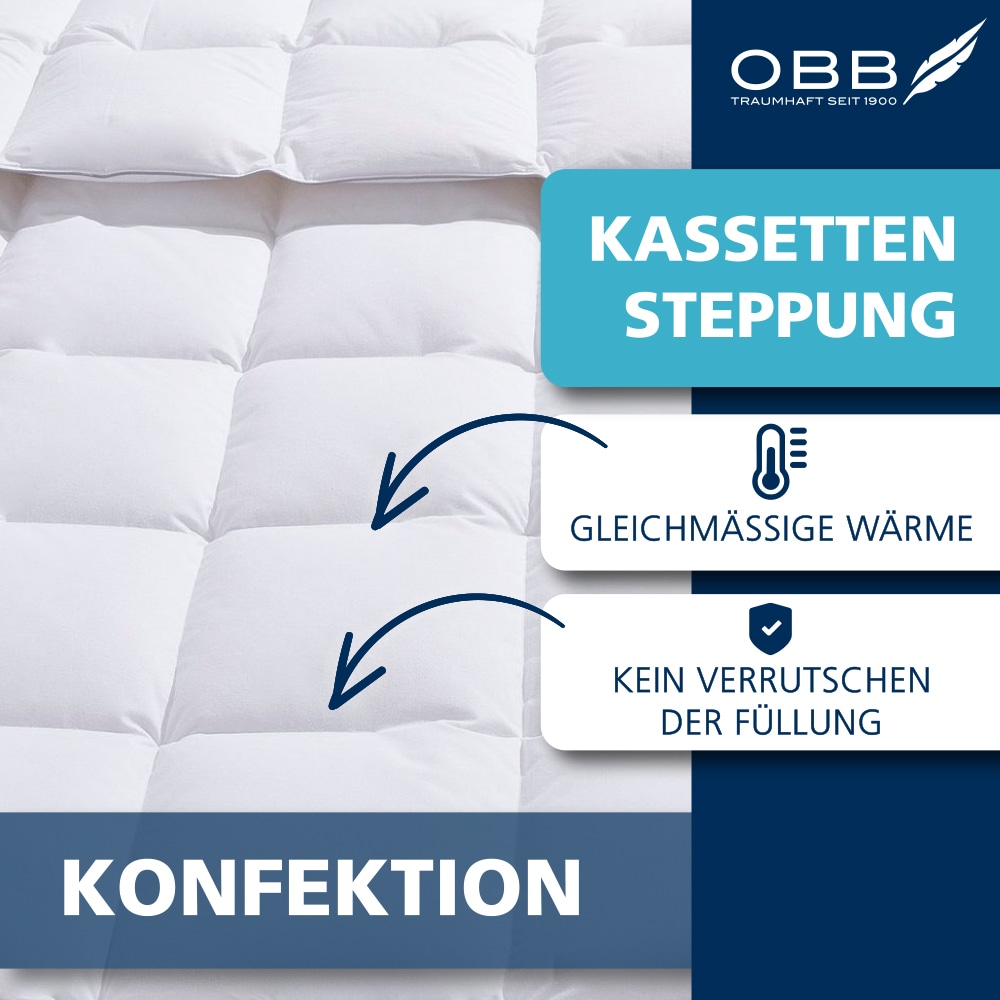 OBB Daunenbettdecke + Kopfkissen »Edition 125 Jahre, Bettendeckenset 2teilig, für Sommer oder Winter« Decke mit Kissen 135x200 oder 155x220 cm, Made in Germany
