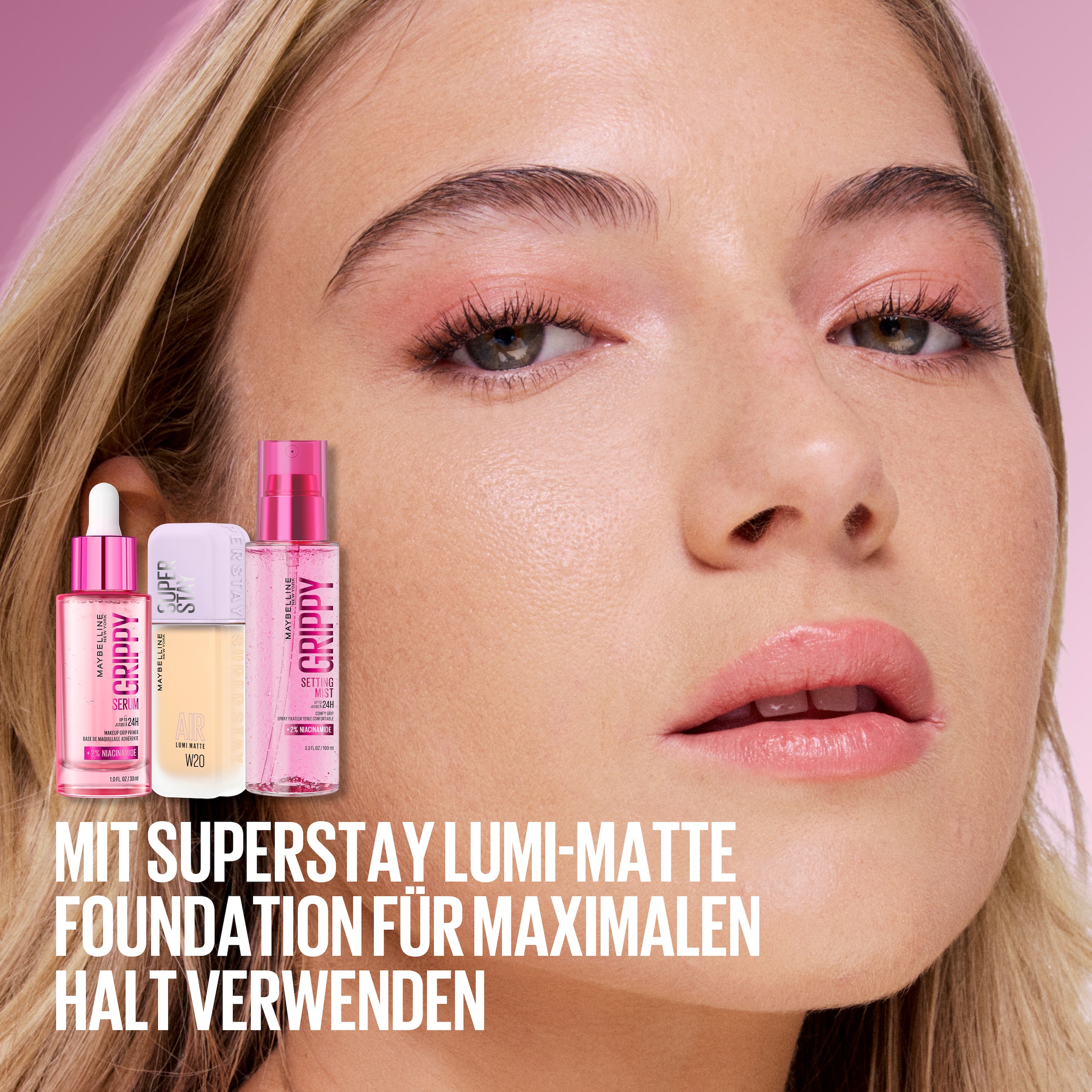 MAYBELLINE NEW YORK Fixierspray »GRIPPY SETTING MIST« mit 24 Stunden Halt und frischem Finish, mit 2% Niacinamid