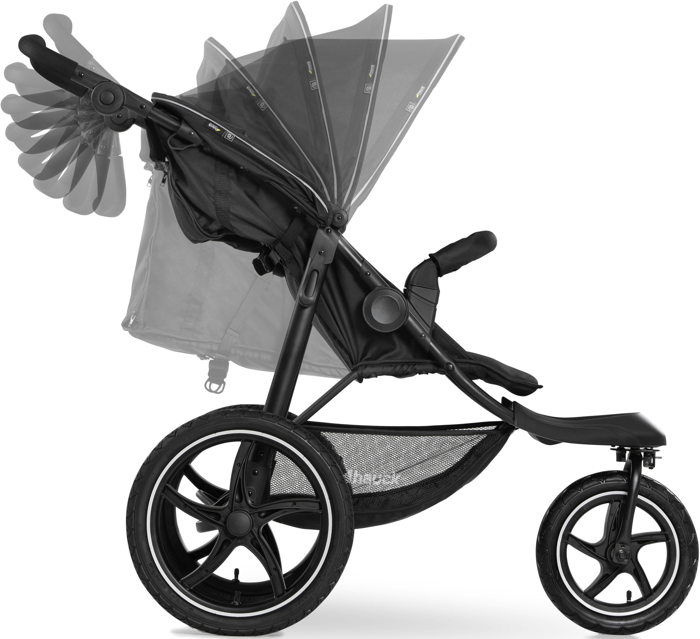 Hauck Dreirad-Kinderwagen »Runner 2, black«, 22 kg, Kinderwagen, Jogger mit schwenk- und feststellbarem Vorderrad