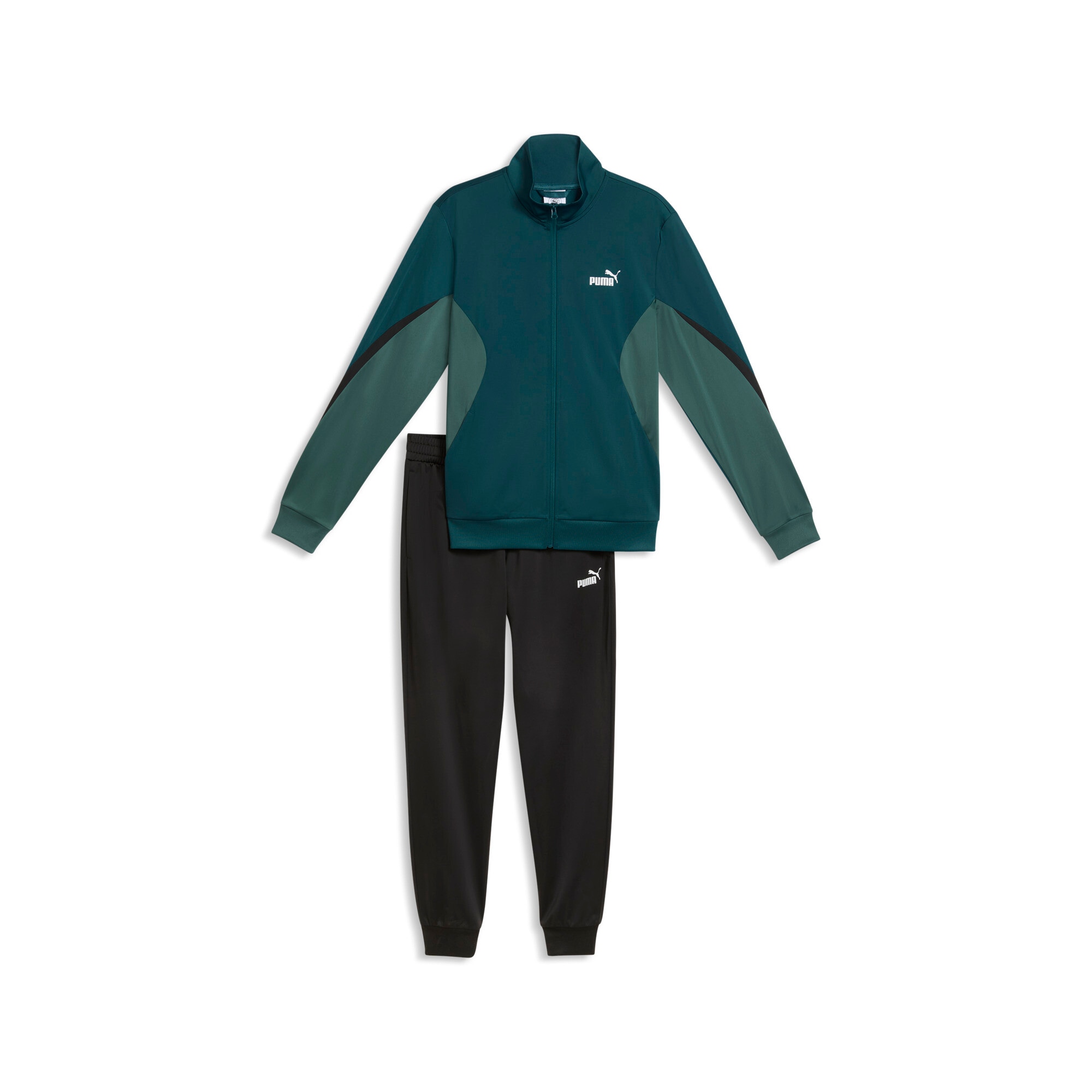 PUMA Trainingsanzug »ESS BLOCK POLY SUIT« 2 tlg. ohne Kapuze, Regular Fit, pflegeleicht