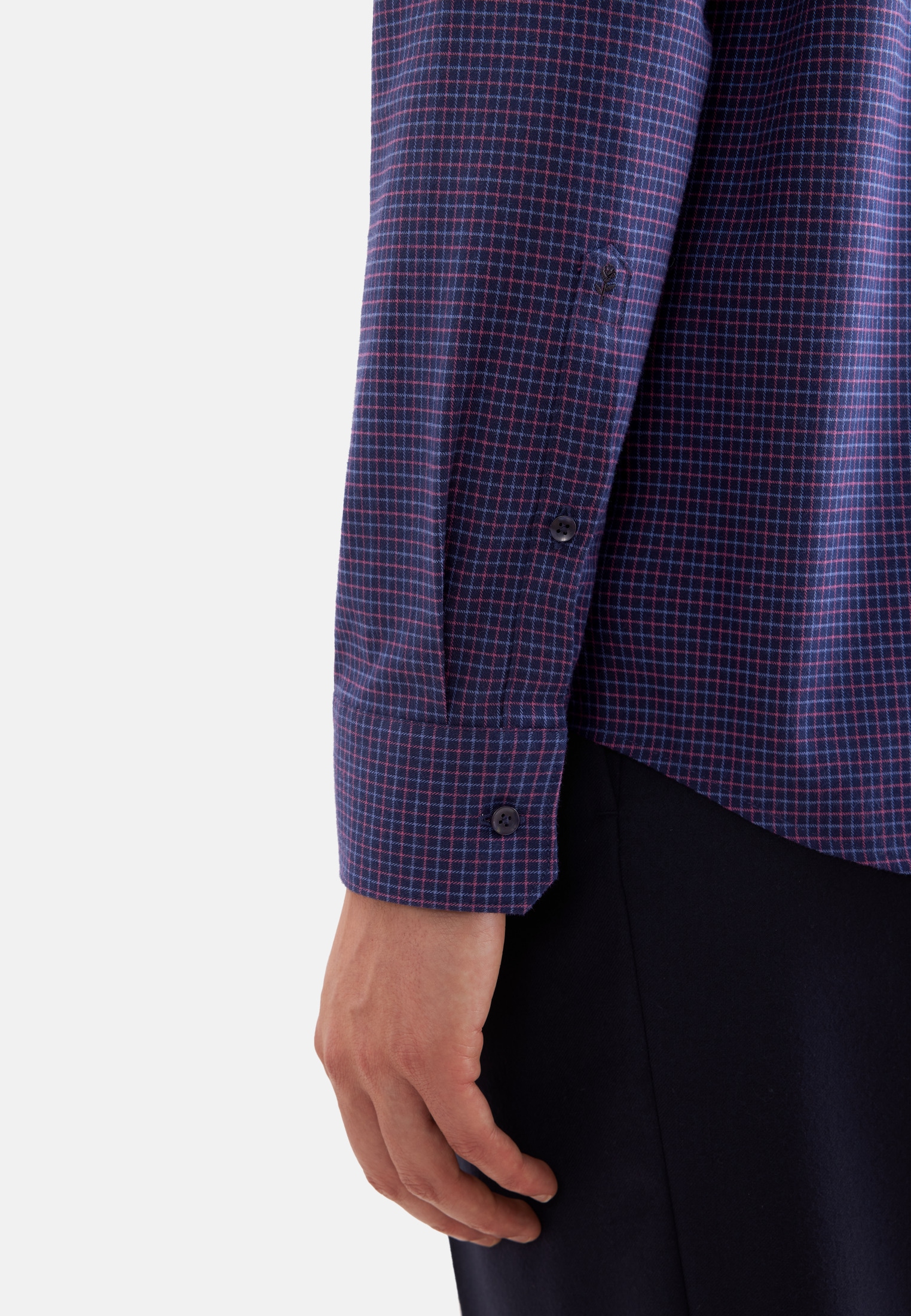 seidensticker Flanellhemd »Schwarze Rose« Comfort 1/1 Button-Down-Kragen Karo