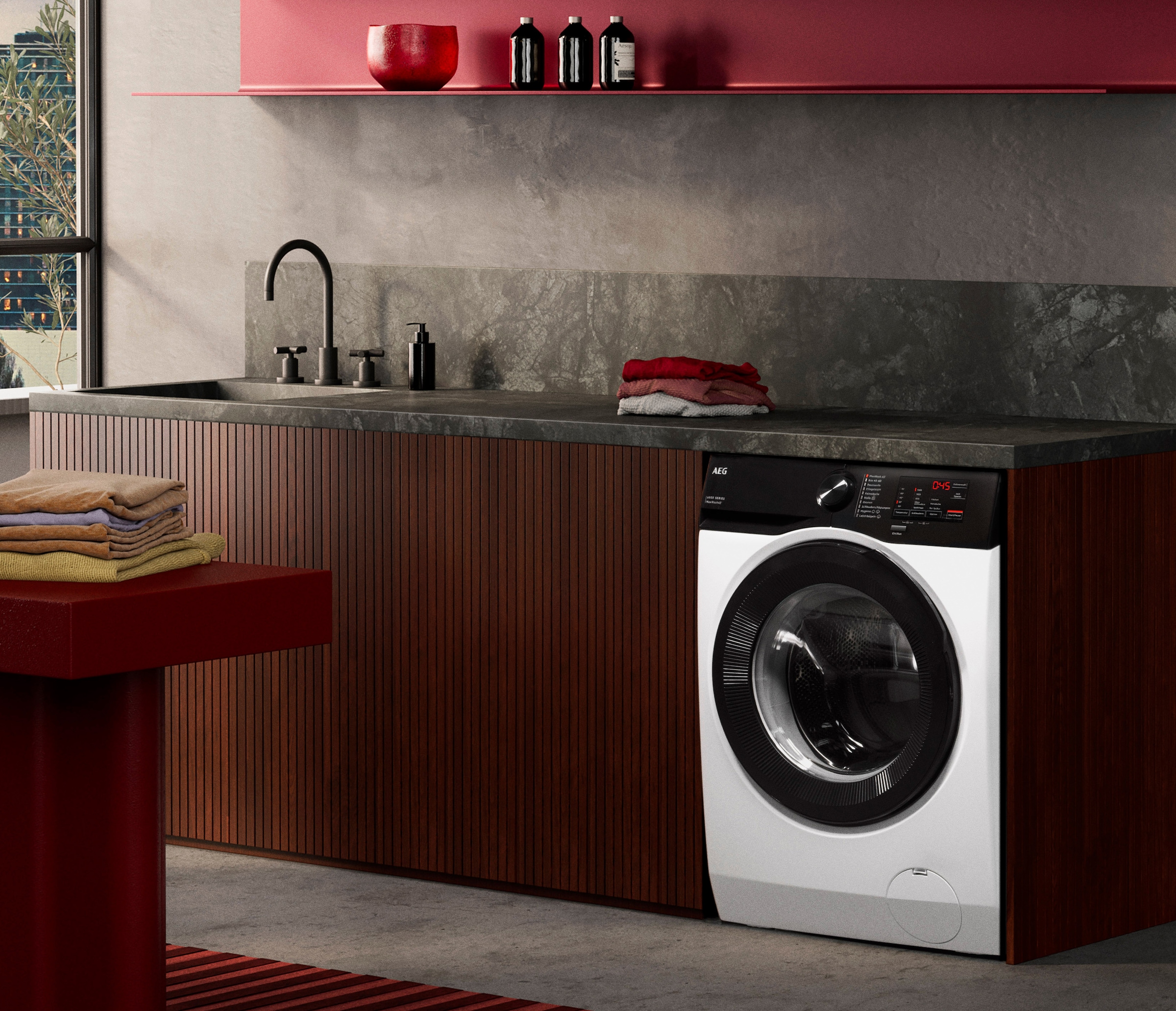 AEG Waschmaschine 6000 »LR6FE49FL« 9 kg 1400 U/min Volle Ladung in 45 Min. bei 30 °C Sauber & Effizient mit KI WashAssist