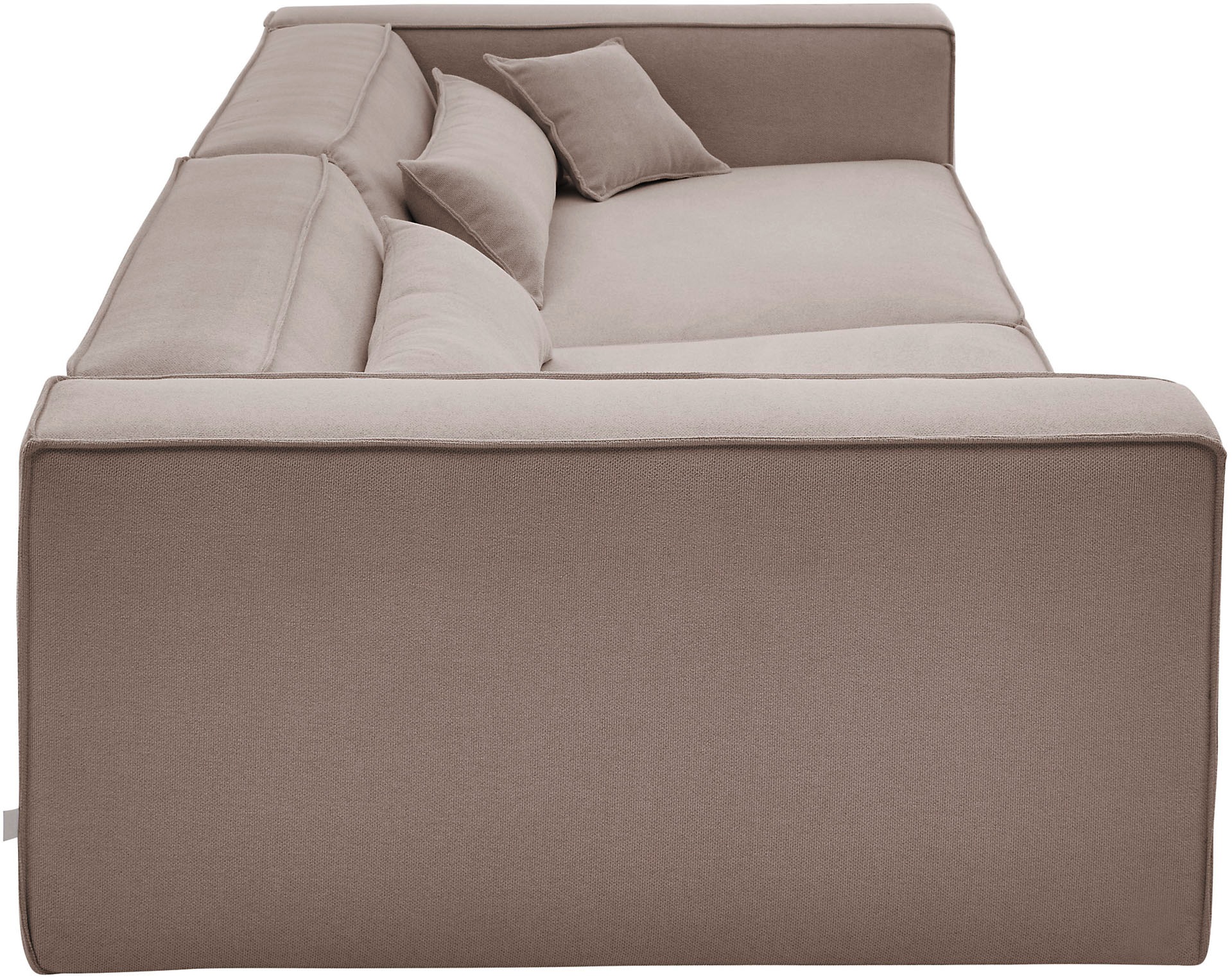 LeGer Home by Lena Gercke 3-Sitzer »PIARA, XXL Sofa mit Kedernaht, Big-Sofa in Cord oder Leinenoptik«, schwarze Füße, bequemer Sitzkomfort, extra tiefe Sitzfläche