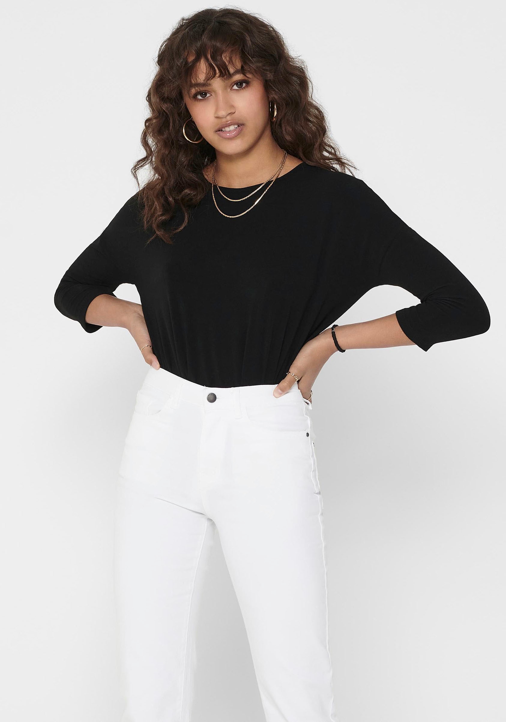 ONLY 3/4-Arm-Shirt »ONLGLAMOUR 3/4 TOP bei online kaufen lässiger Oversize-Form OTTO JRS«, in