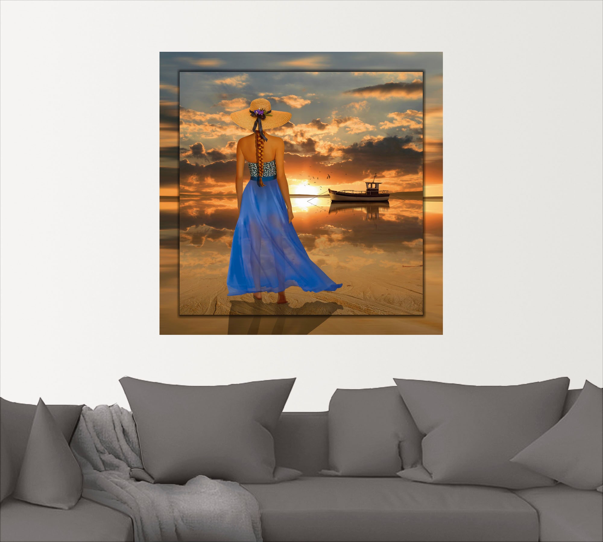 Artland Wandbild »Sommergefühle«, Frau, (1 St.), als Leinwandbild, Wandaufkleber oder Poster in versch. Größen