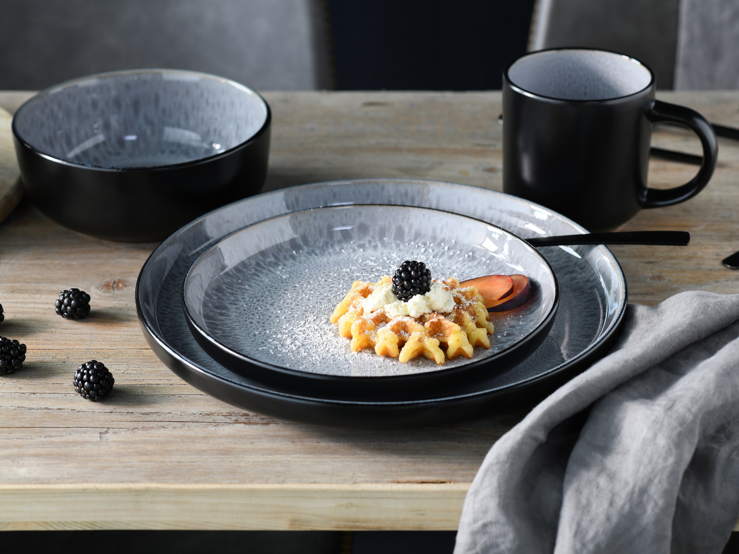 CreaTable Kombiservice »Nordic Fjord, Kombiservice 16-tlg« Reaktivglasur, Scandi-Style