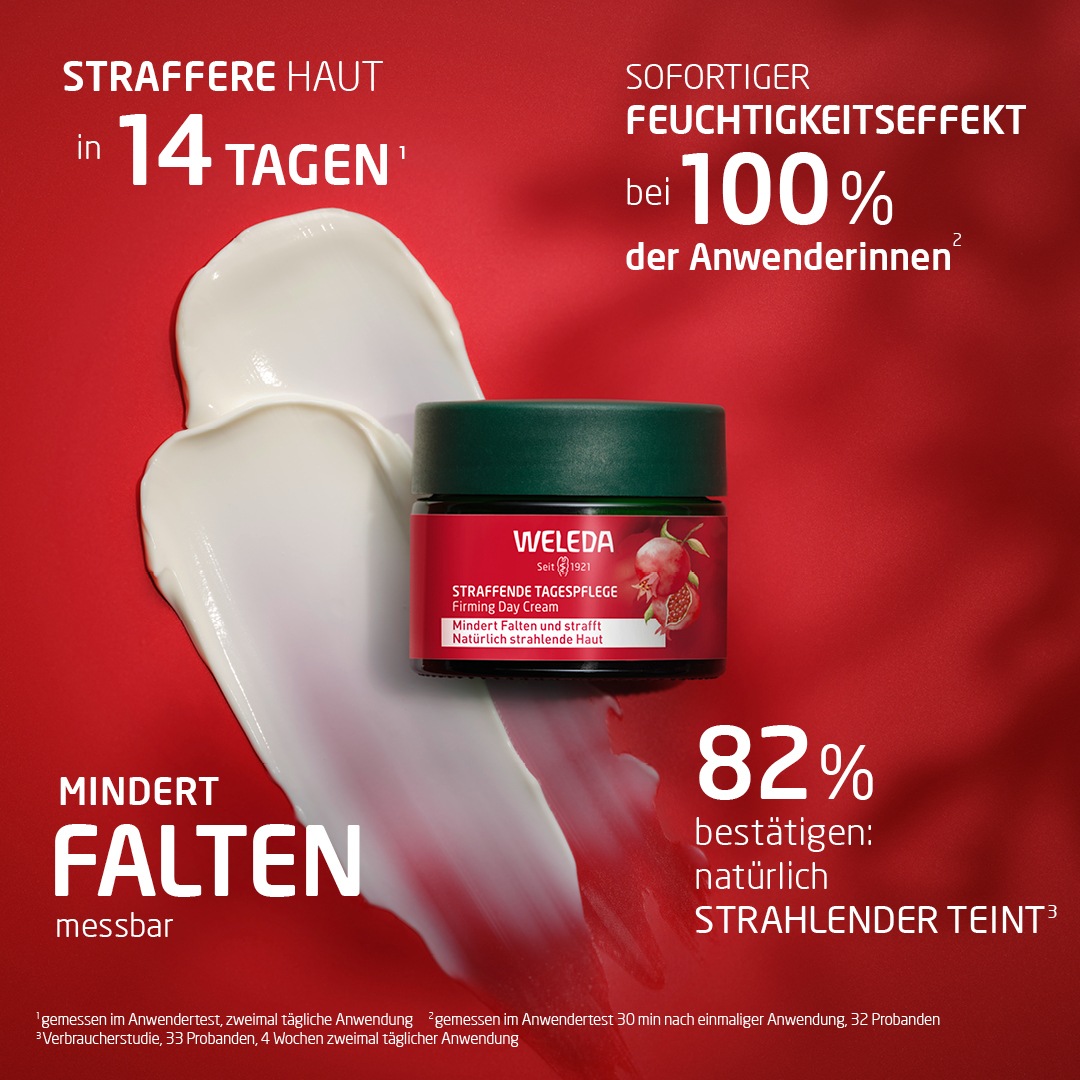 WELEDA Gesichtspflege »Weleda Straffende Tagespflege Granatapfel & Maca-Peptide« mindert Falten & strafft, stärkt die natürliche Ausstrahlung der Haut