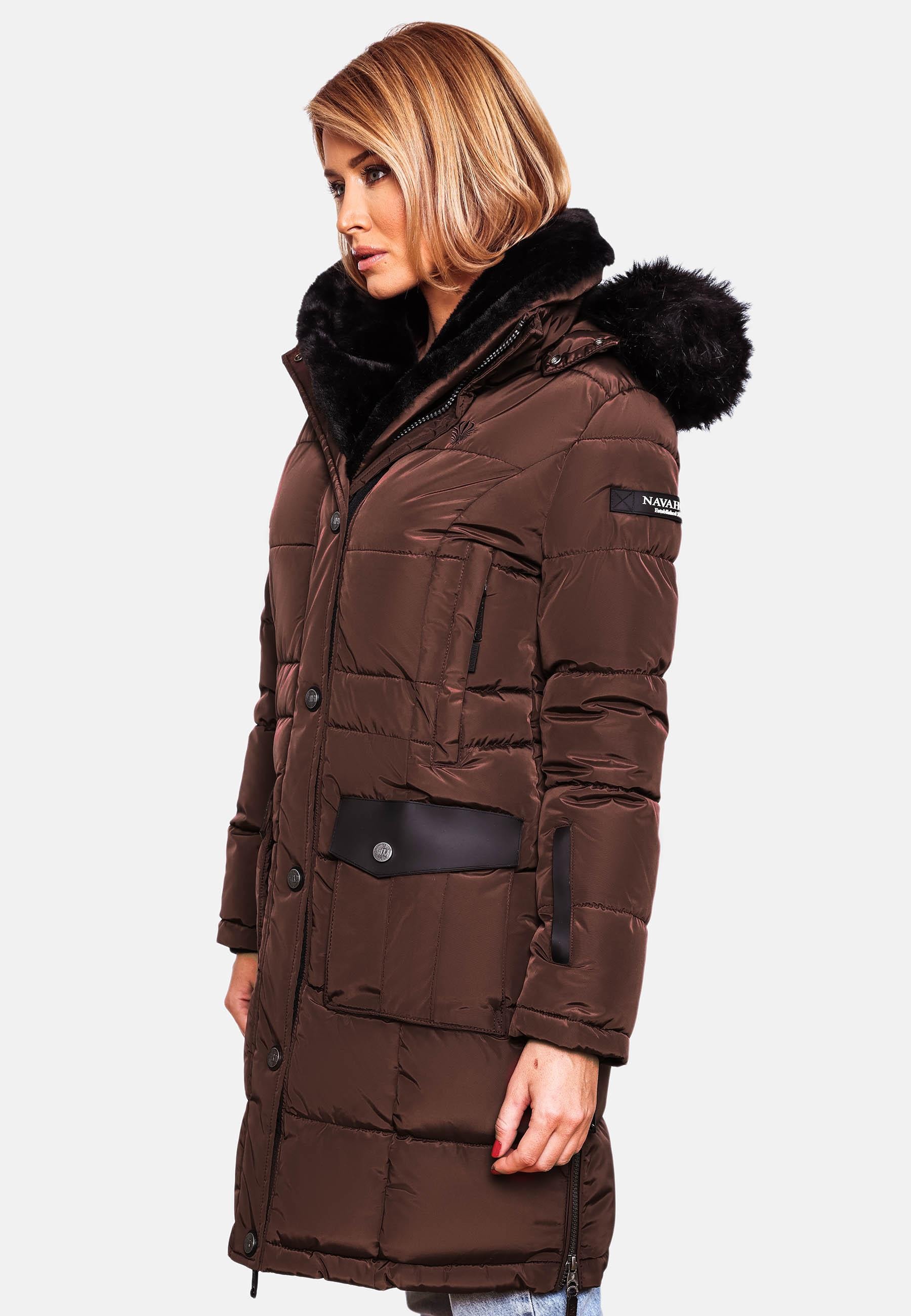 Navahoo Steppmantel »Steppmantel Sinja«, stylischer Winter Parka mit edlem Fellimitat