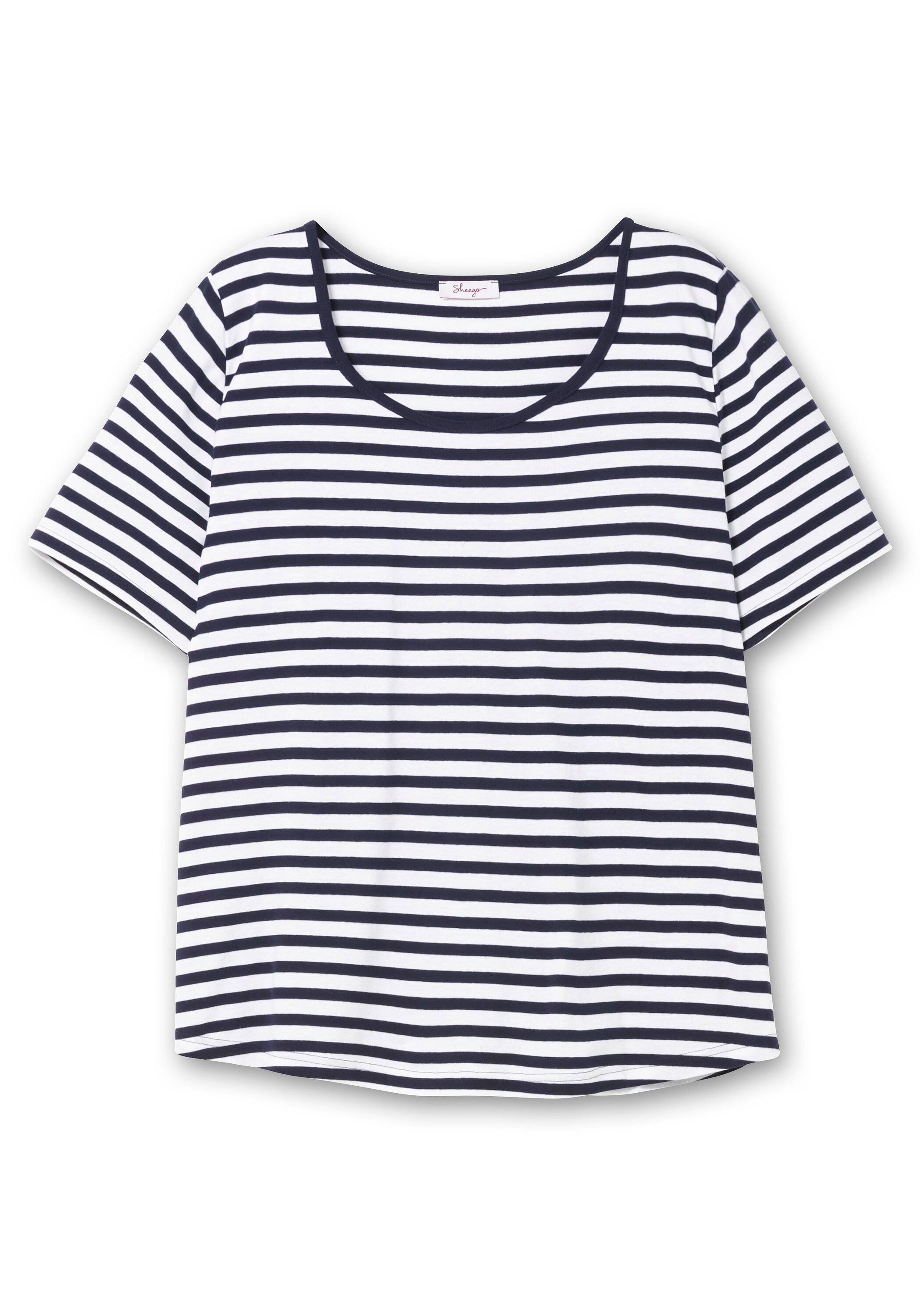Sheego T-Shirt »T-Shirt mit garngefärbtem Ringel, aus Rippware«