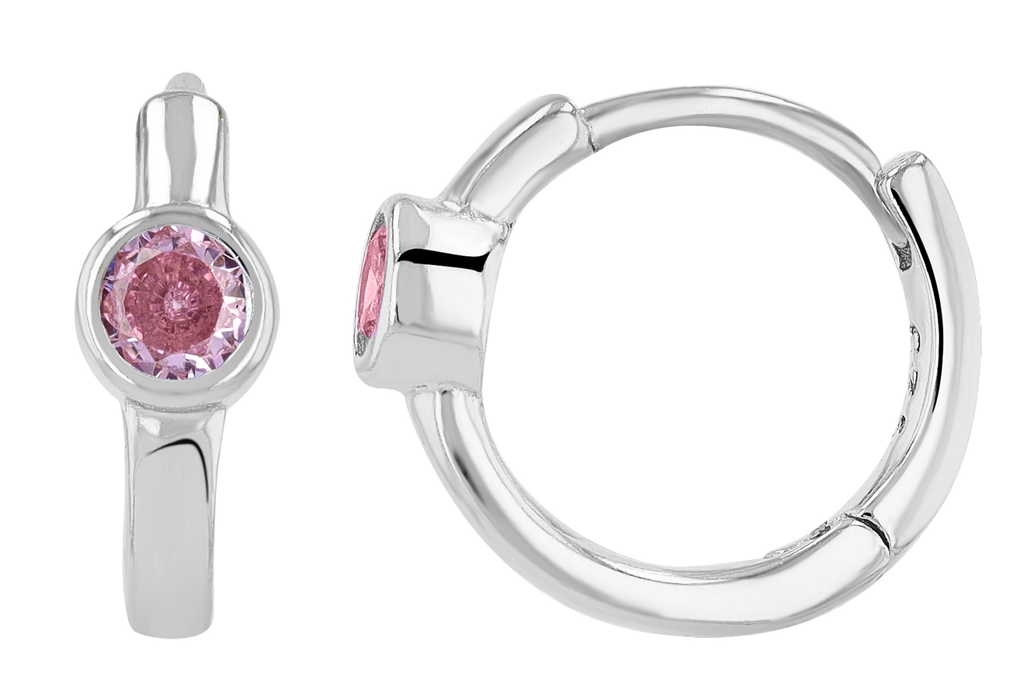 Adelia´s Paar Creolen »Damen Ohrringe ¿ Klappcreole aus 925 Silber mit Zirkonia«