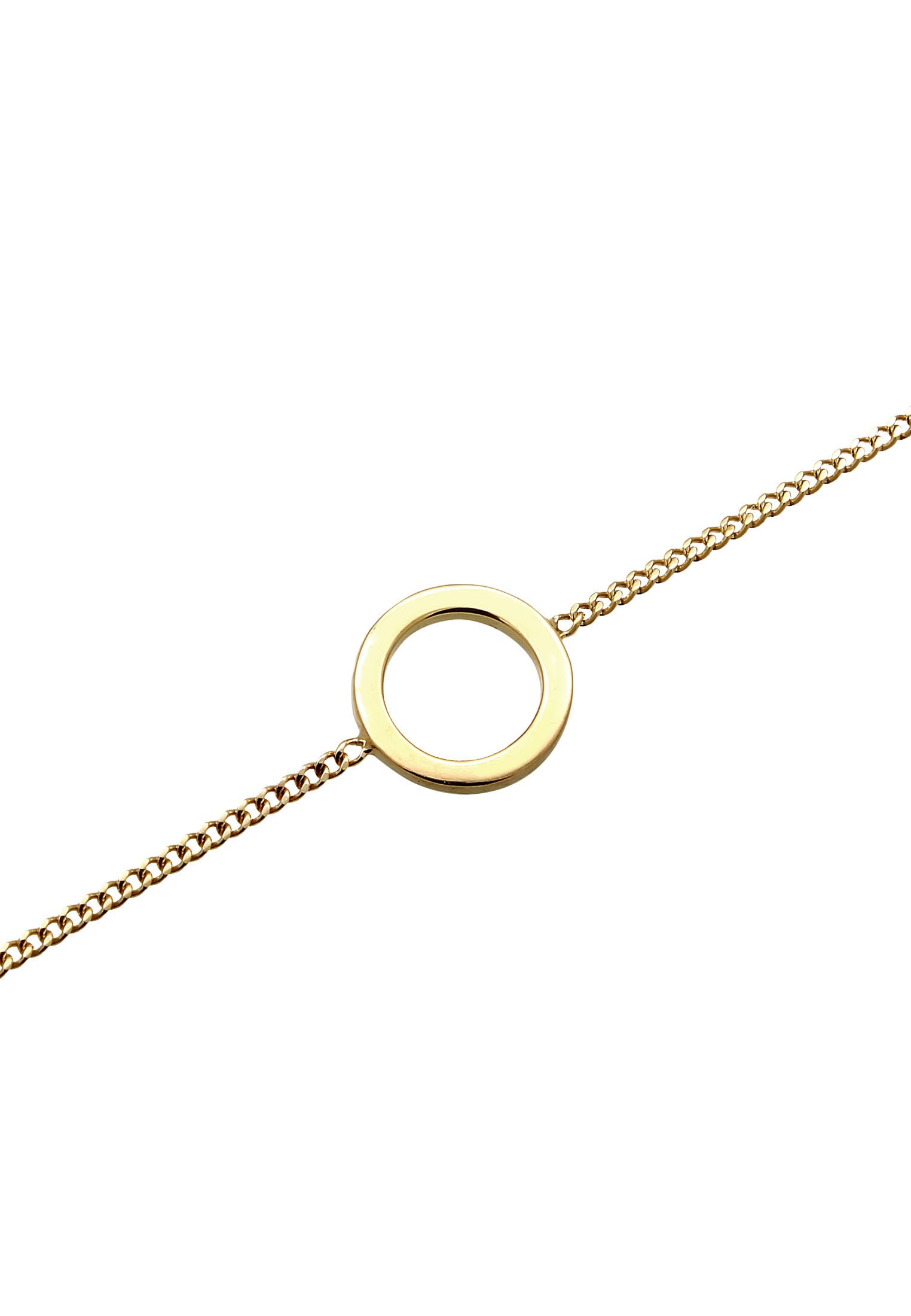Elli Premium Kette mit Anhänger »Halskette Choker Kreis 375 Gelbgold«