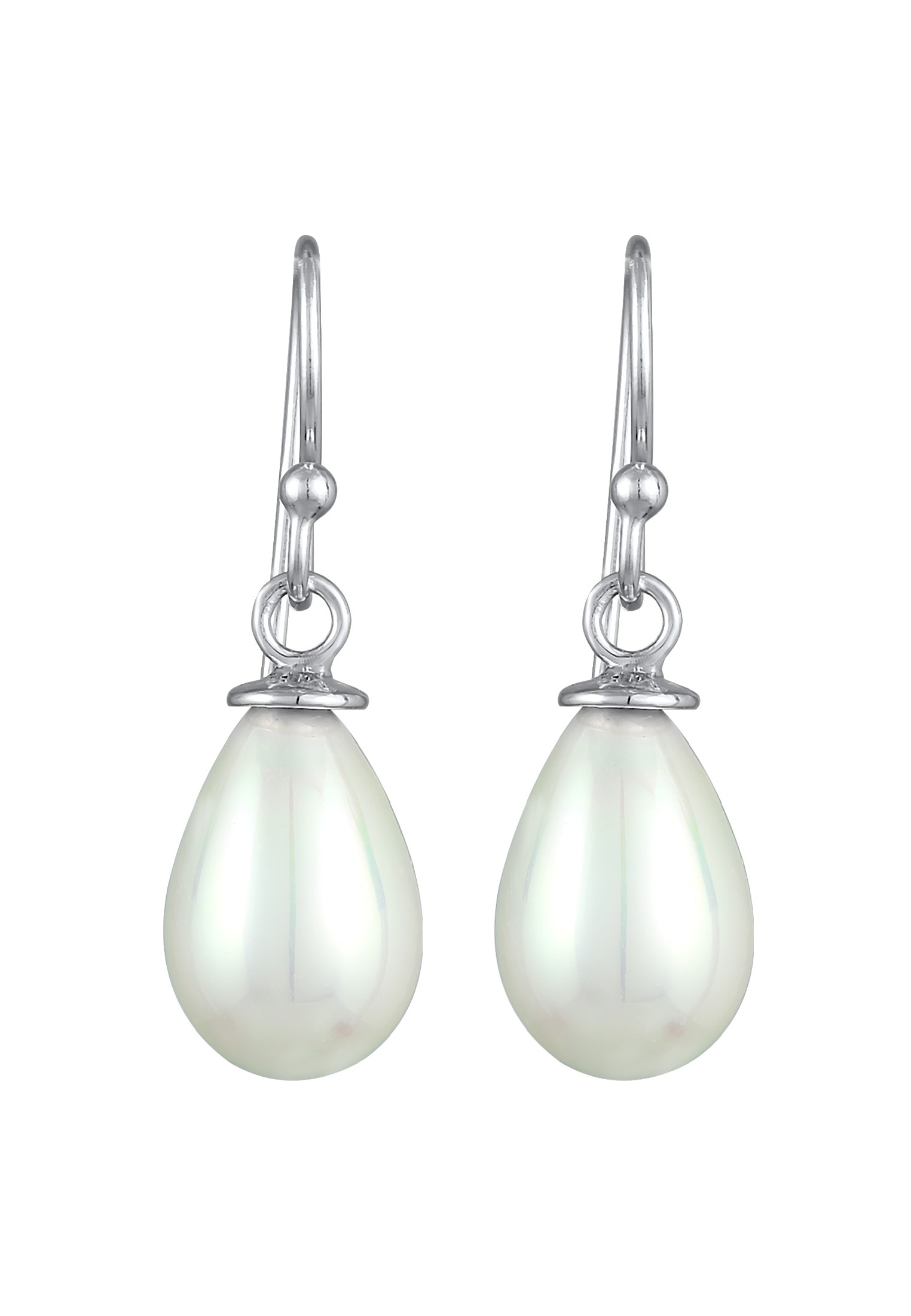 Nenalina Paar Ohrhänger »Ohrringe Hänger Muschelkernperle Oval Klassisch 925 Silber«