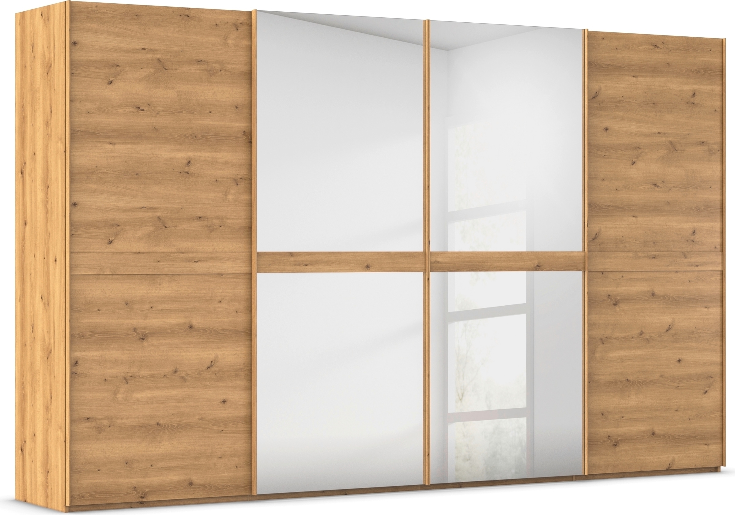 rauch Schwebetürenschrank »Kleiderschrank Schrank Garderobe Schlafzimmerschrank SCALE-LINE«, edle Optik mit Bauchbinde in Korpusfarbe mit Spiegel MADE IN GERMANY