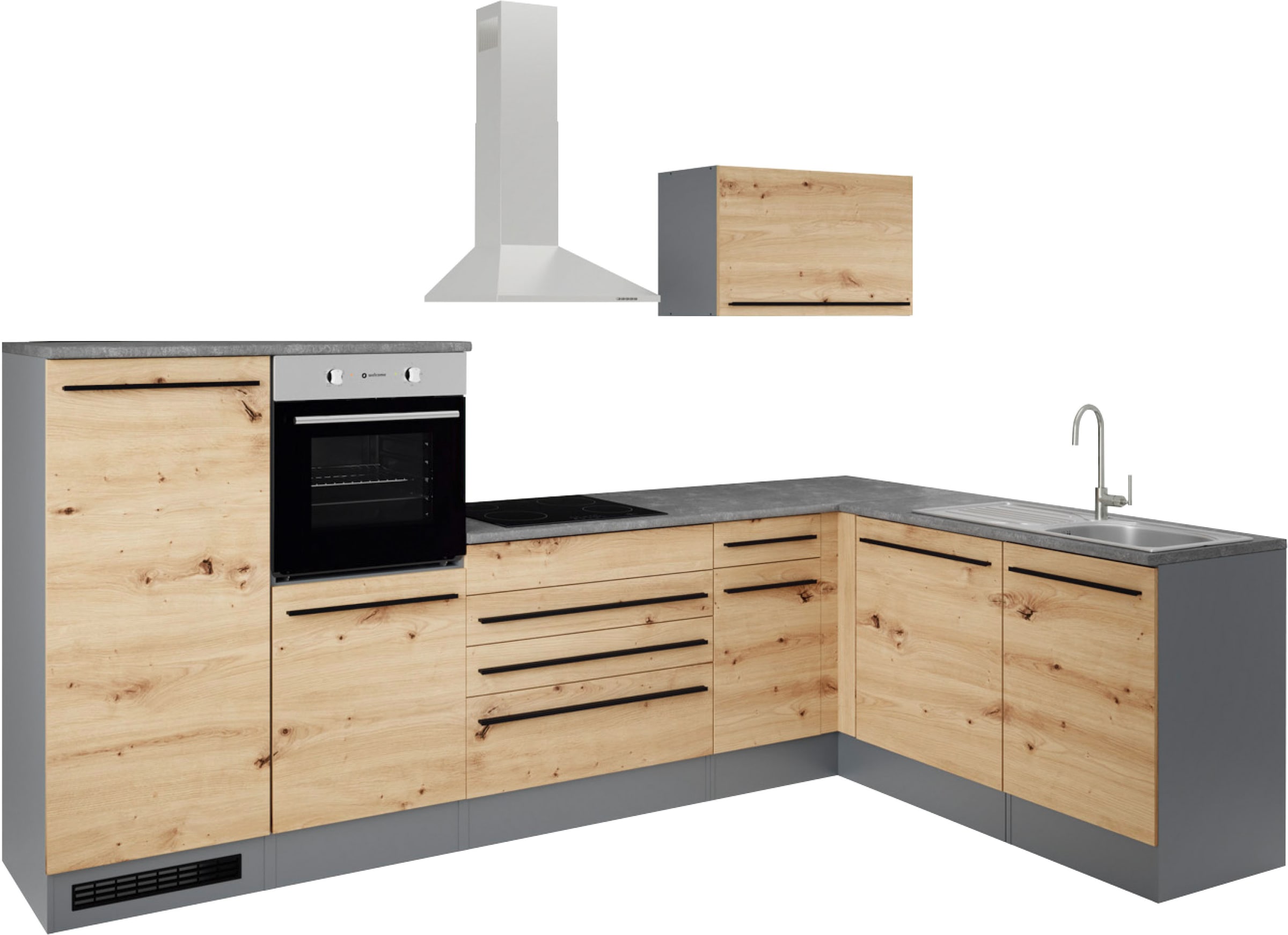 BASIC by Balculina Winkelküche »Jazz« Stellbreite 320/175 cm, wahlweise mit E-Geräten