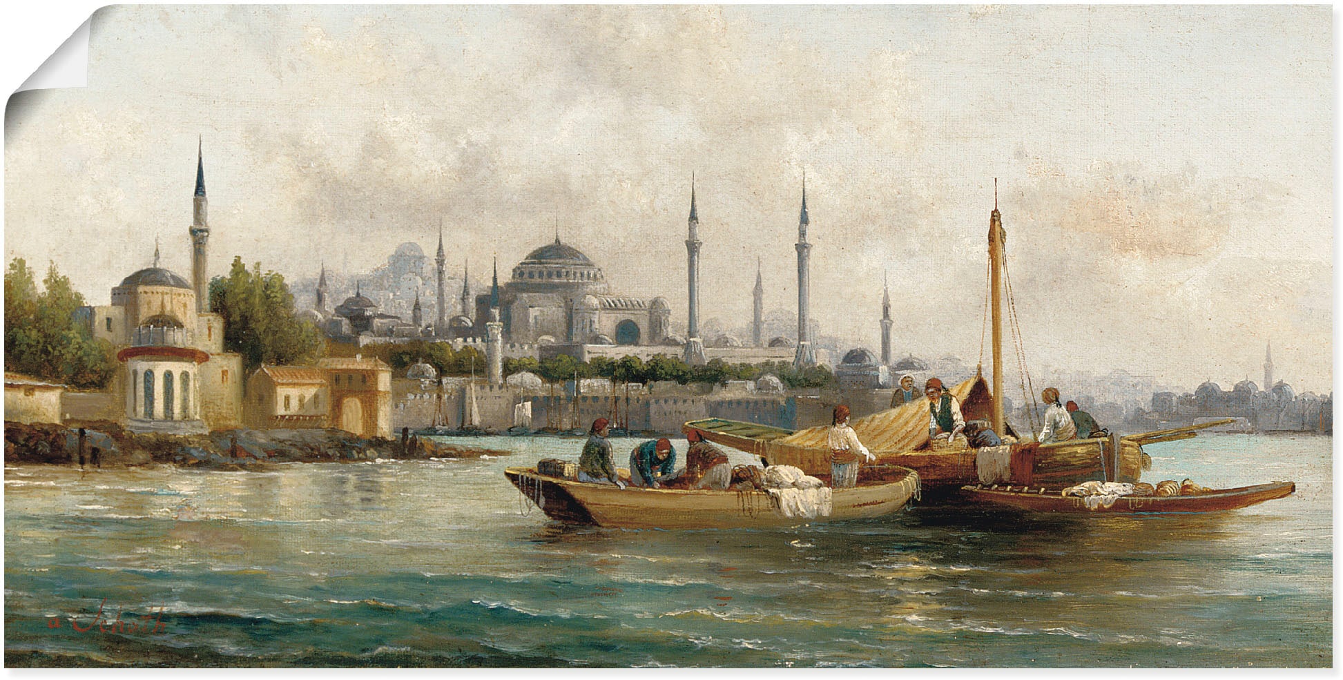 Artland Wandbild »Handelsschiffe vor Hagia Sophia«, Boote & Schiffe, (1 St.), als...