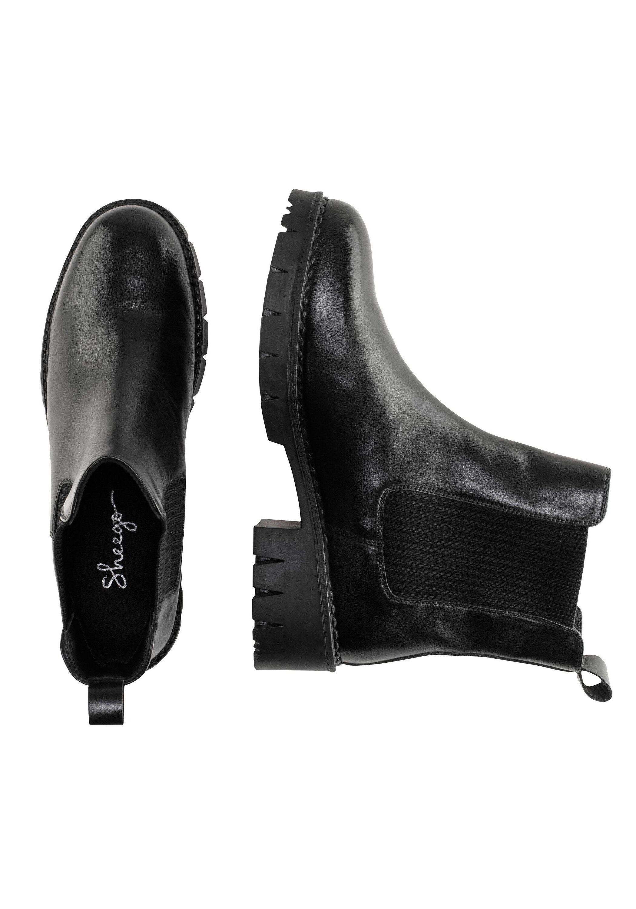 Sheego Stiefelette »Chelsea-Boots mit stark profilierter Sohle, aus Leder«