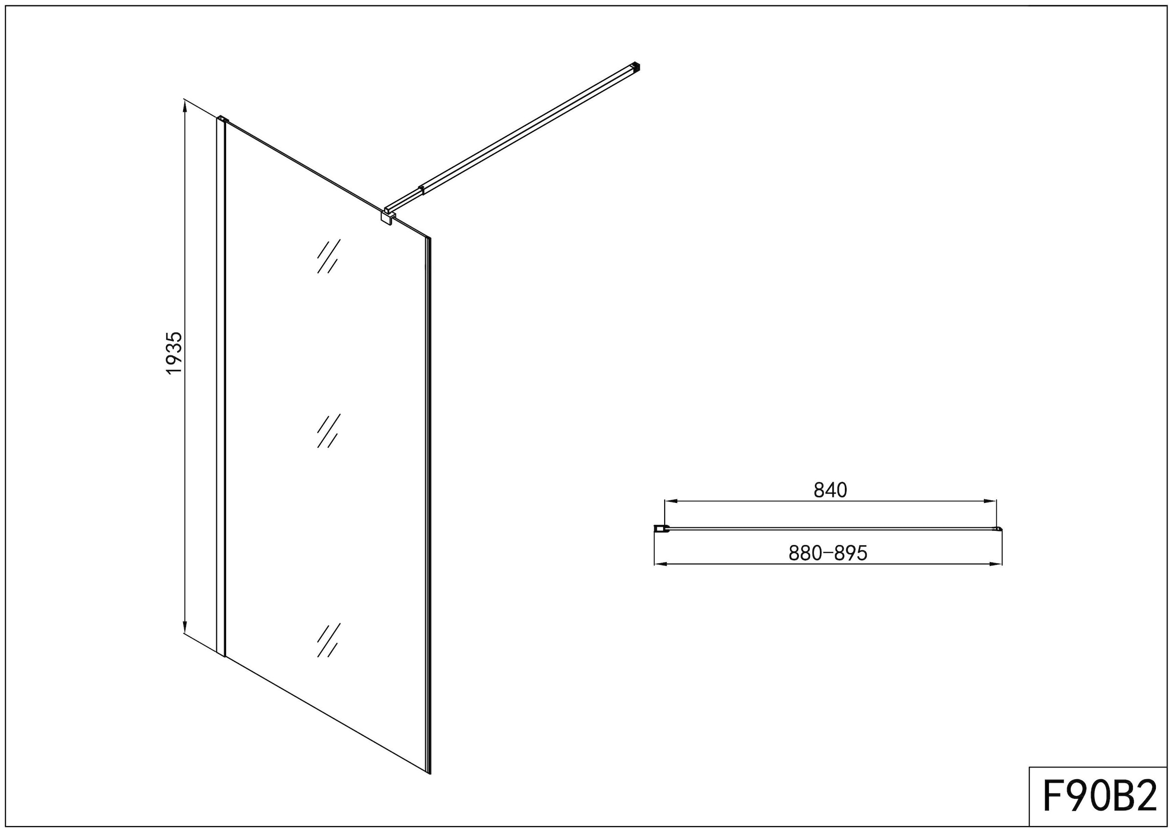 Sanotechnik Duschwand »Elite Black«, Seitenwand