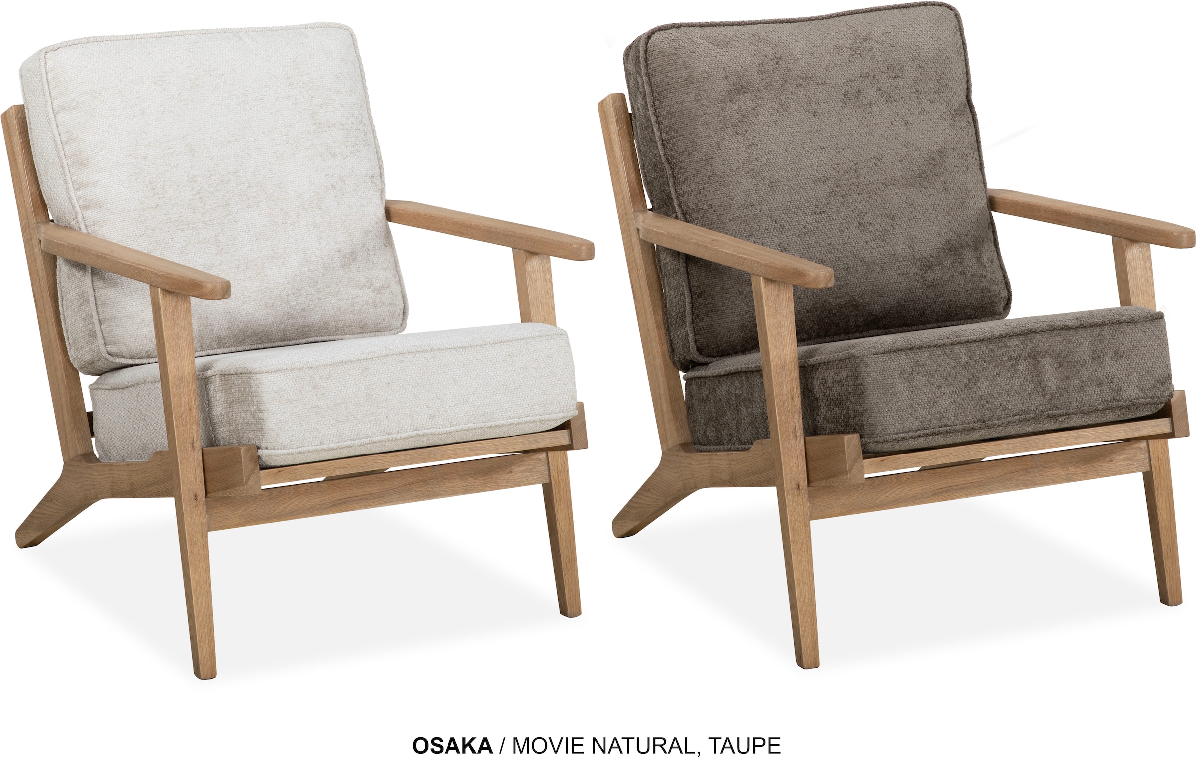 OMG Design Sessel »Osaka« 2 Stk. tlg. Retrostuhl, massivholz Frame