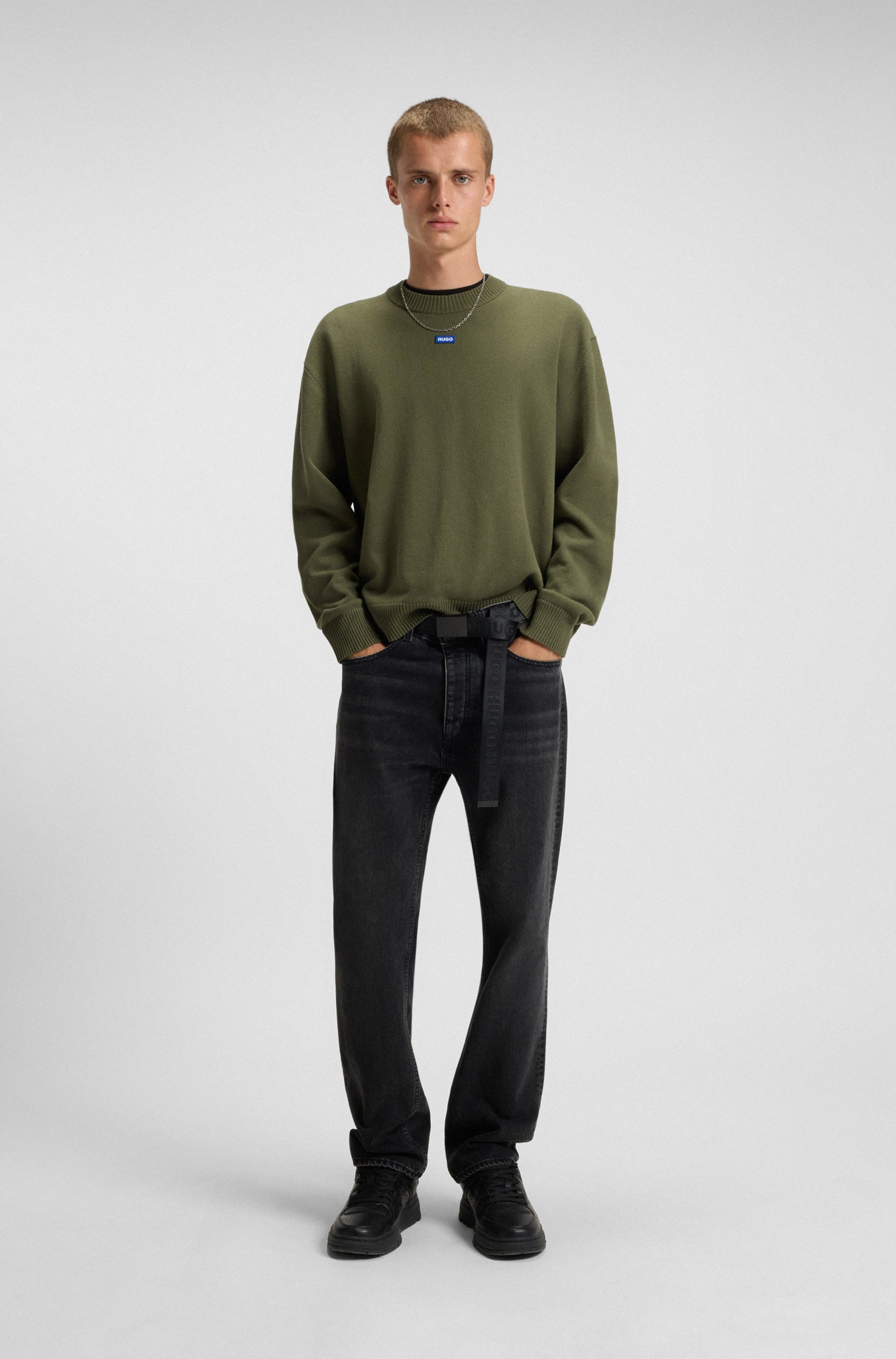 HUGO Blue Rundhalspullover »San Casey« relaxed fit