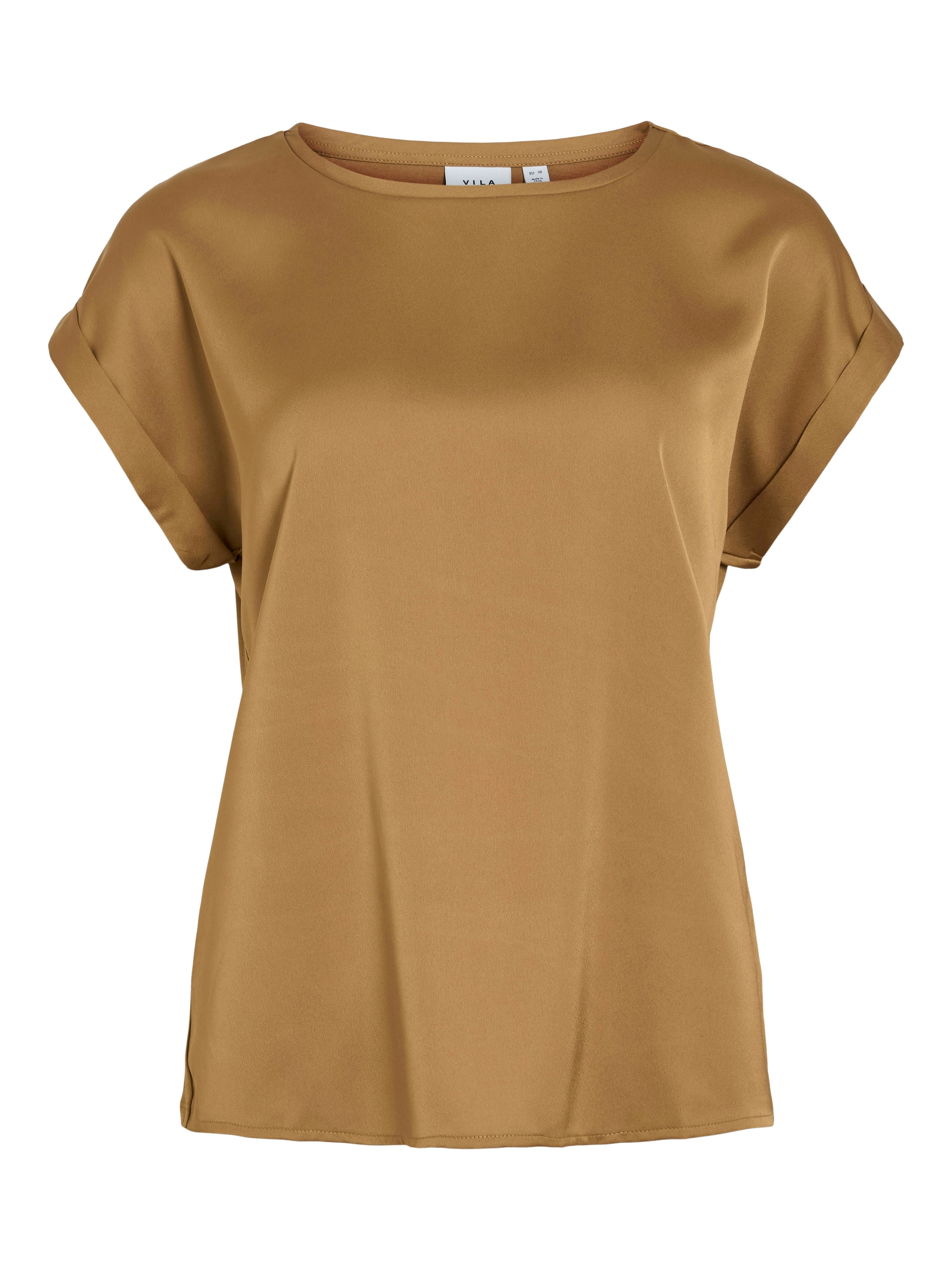 Vila Kurzarmshirt »VIELLETTE S/S SATIN TOP - NOOS«, Satin Optik