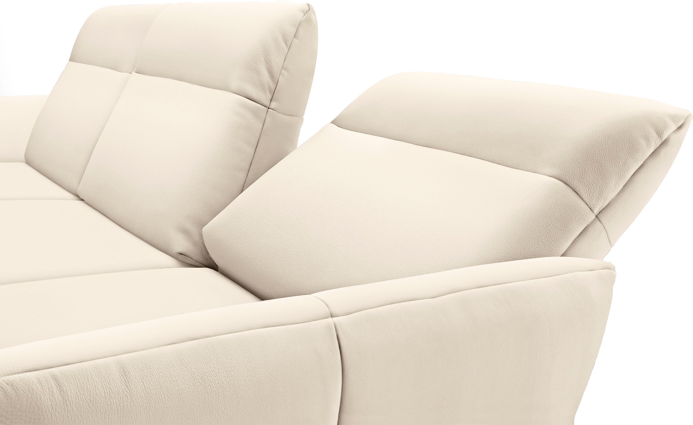 Creation BY ROLF BENZ Ecksofa »CR.460«, Sockel in Nussbaum, Winkelfüße in Umbragrau, Breite 298 cm