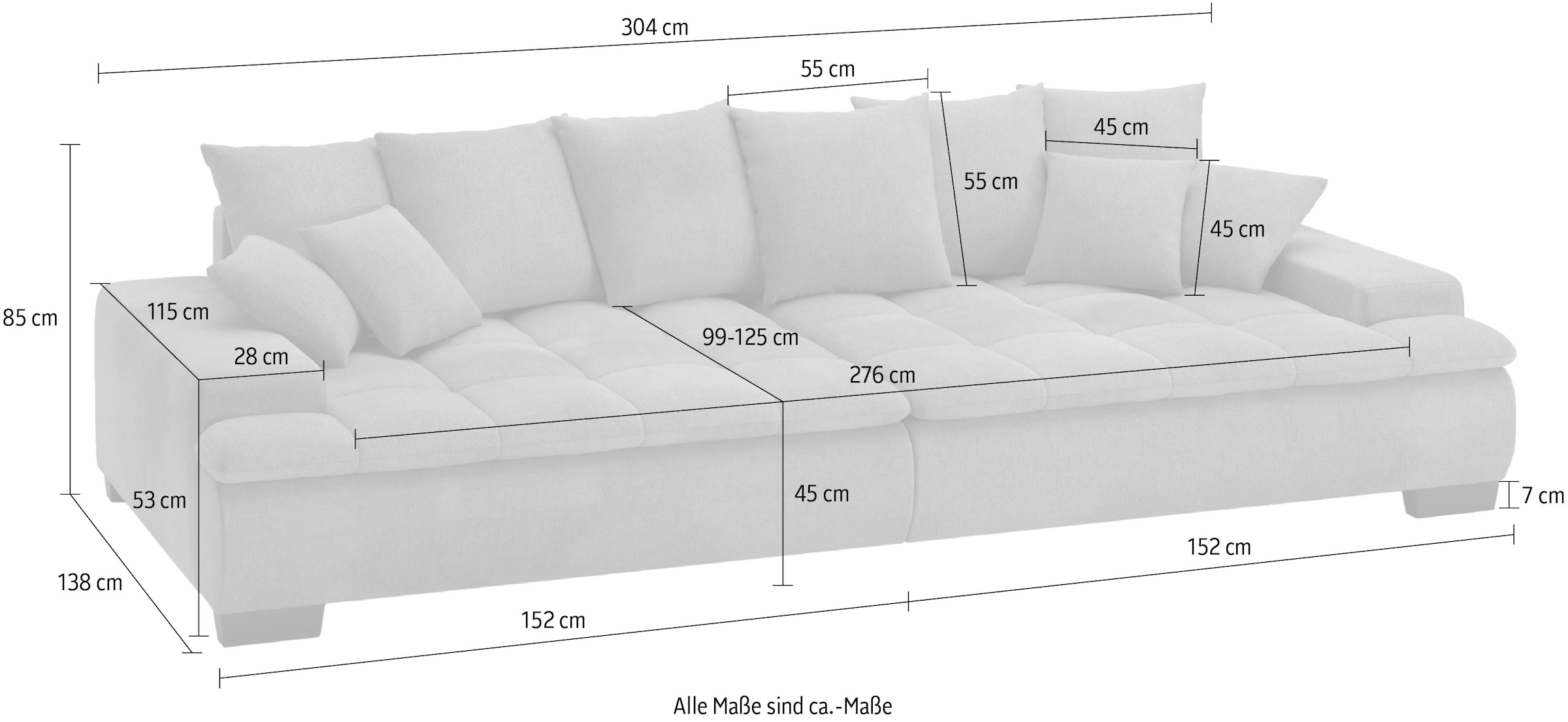 INOSIGN Big-Sofa »Haiti II«, mit Kaltschaumpolsterung, bis 140 kg belastbar