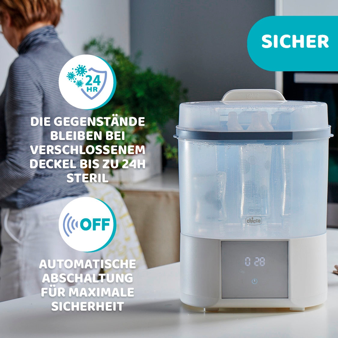 Chicco Dampfsterilisator »Modularer Sterlisator mit Trocknungsfunkion«, mit Trocknungsfunktion