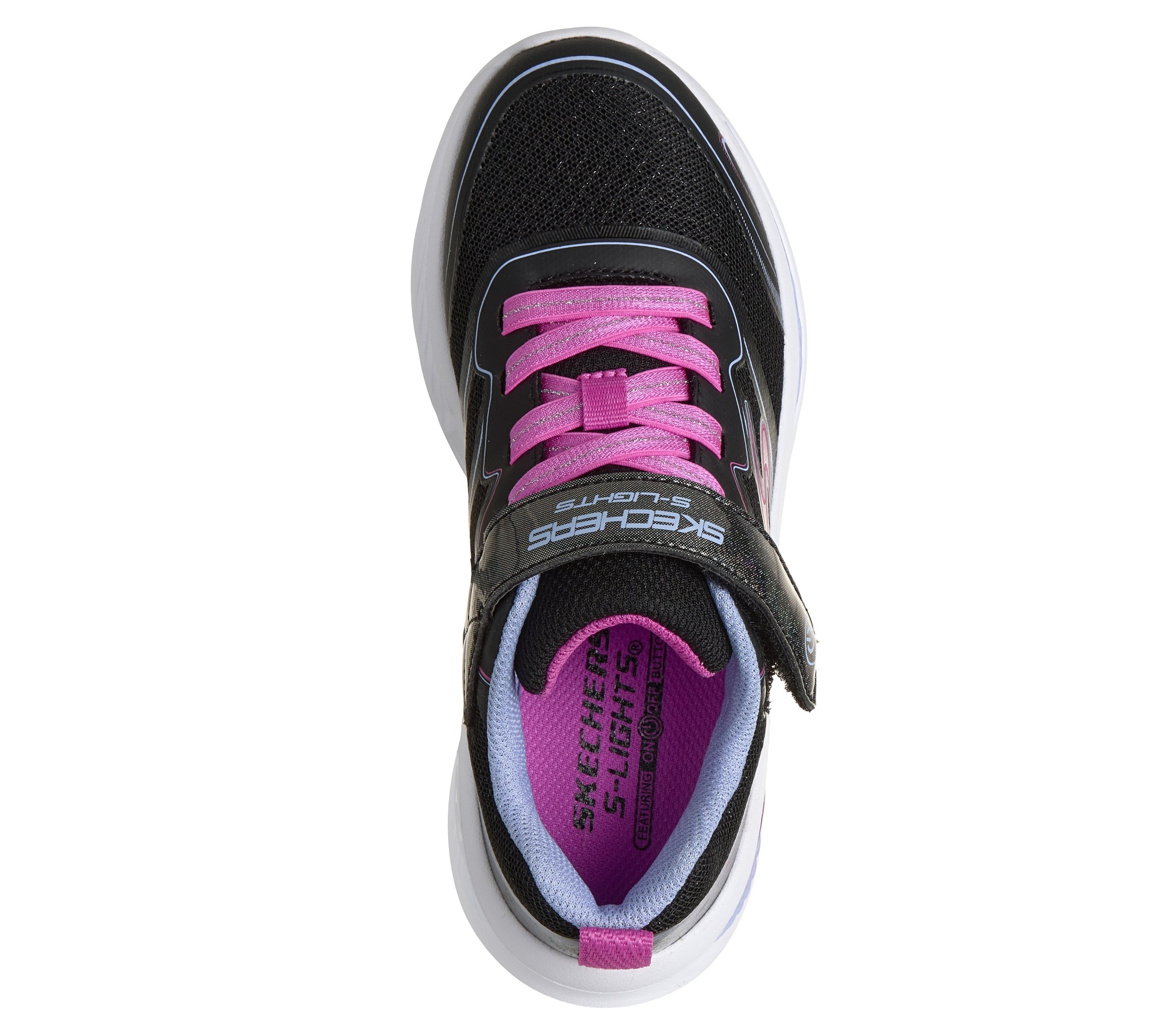 Skechers Sneaker »COSMIC GLOW 2.0 Blinkschuh«  Blinkschuh mit Elastik-Schnürsenkeln, Größenschablone zum Download