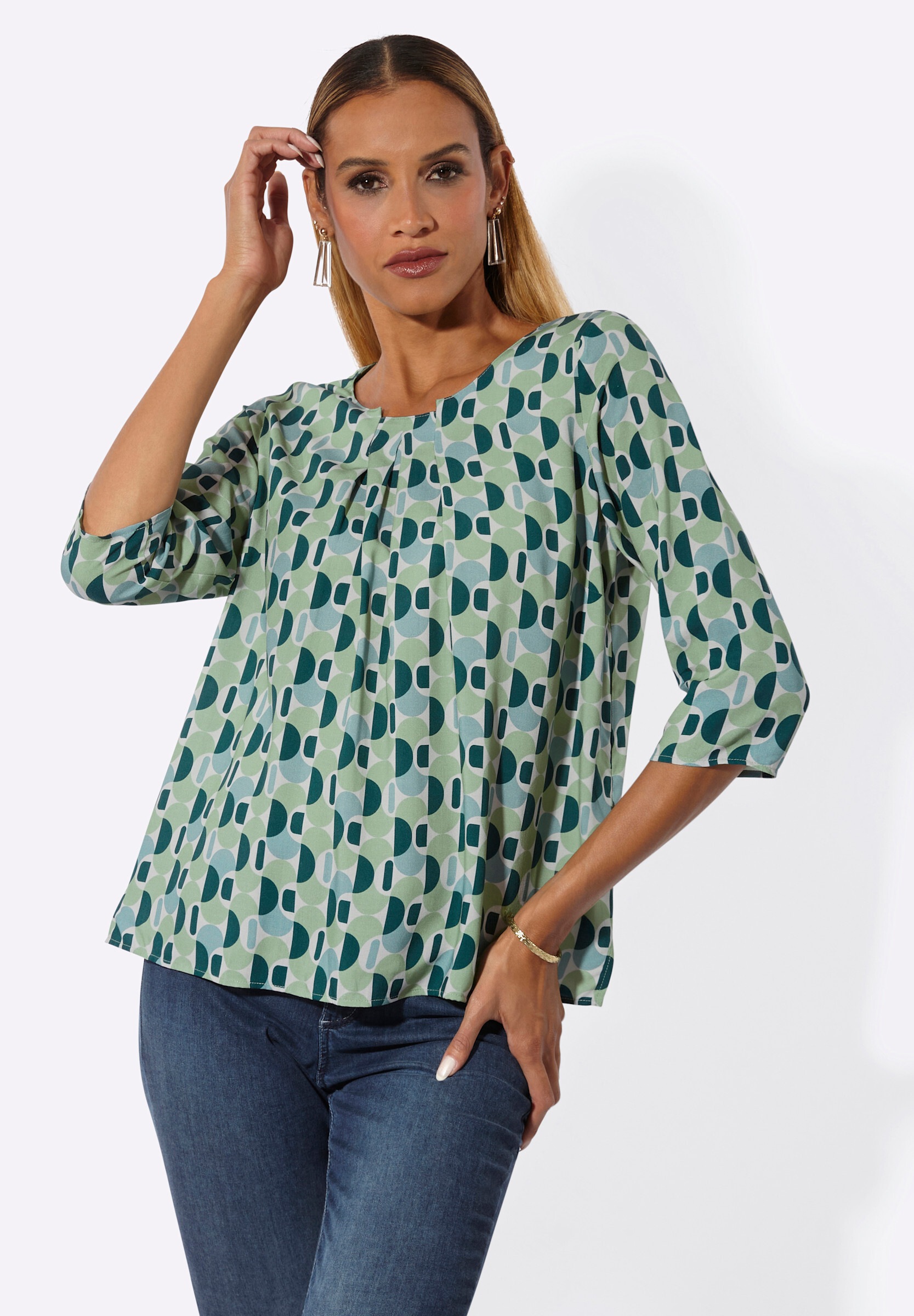 creation L Klassische Bluse »Druck-Bluse Druckbluse«