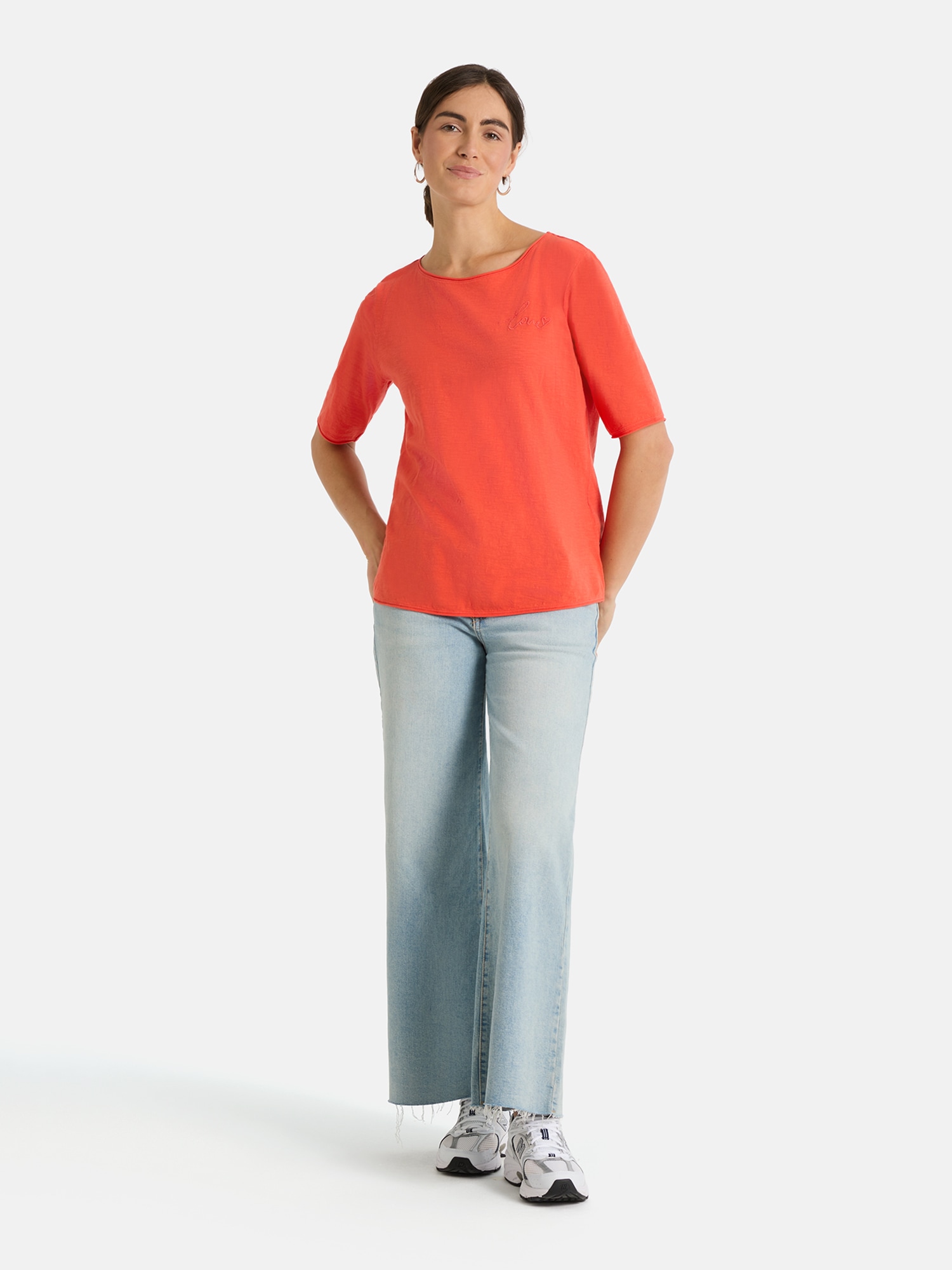 Lieblingsstück Rundhalsshirt »CandiceEP« mit Statement-Stickerei und im Batik-Look