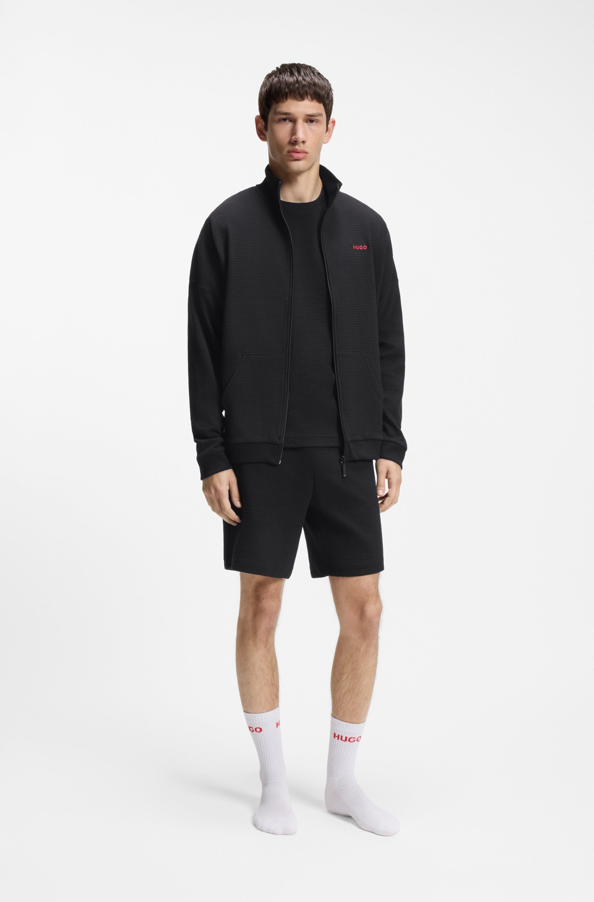 HUGO Underwear T-Shirt »,Austin T-Shirt« Waffelstruktur und Logo-Stickerei