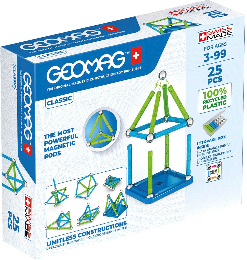 Magnetspielbausteine »GEOMAG™ Classic, Recycled«, (25 St.), aus recyceltem Material