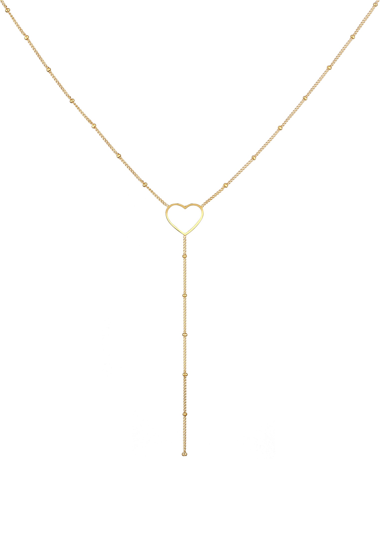 Elli Y-Kette »Halskette Y-Kette Kugelkette Herz Kombinierbar 925 Silber«