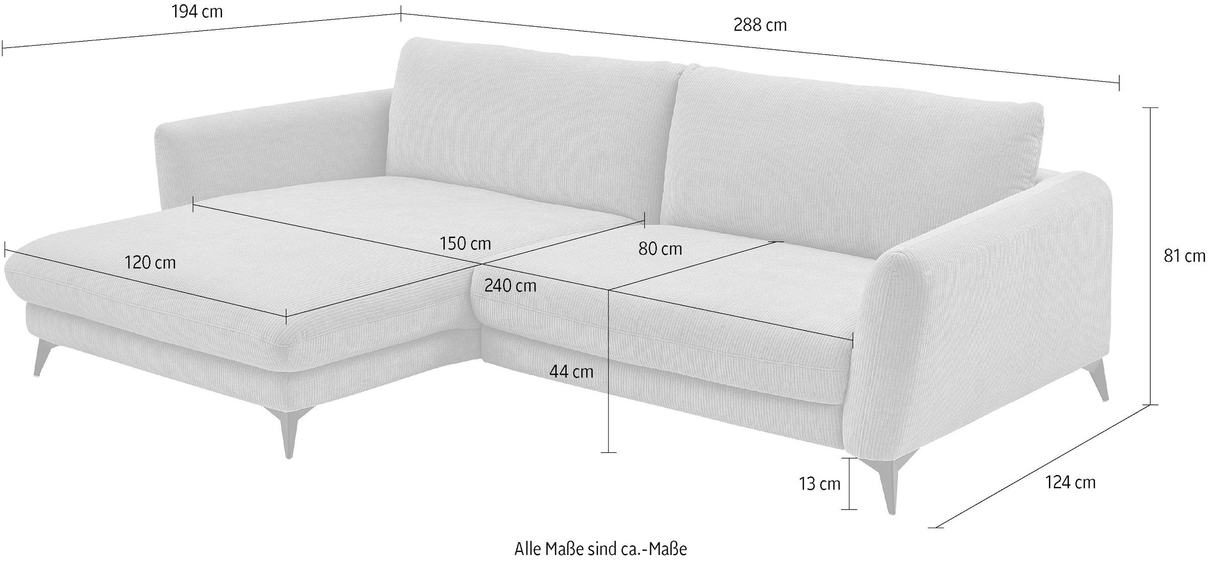 Die PlanBar Ecksofa »MP-IN23149 L-Form« Kaltschaumpolsterung mit SoftSitz, Lose Rückenkissen