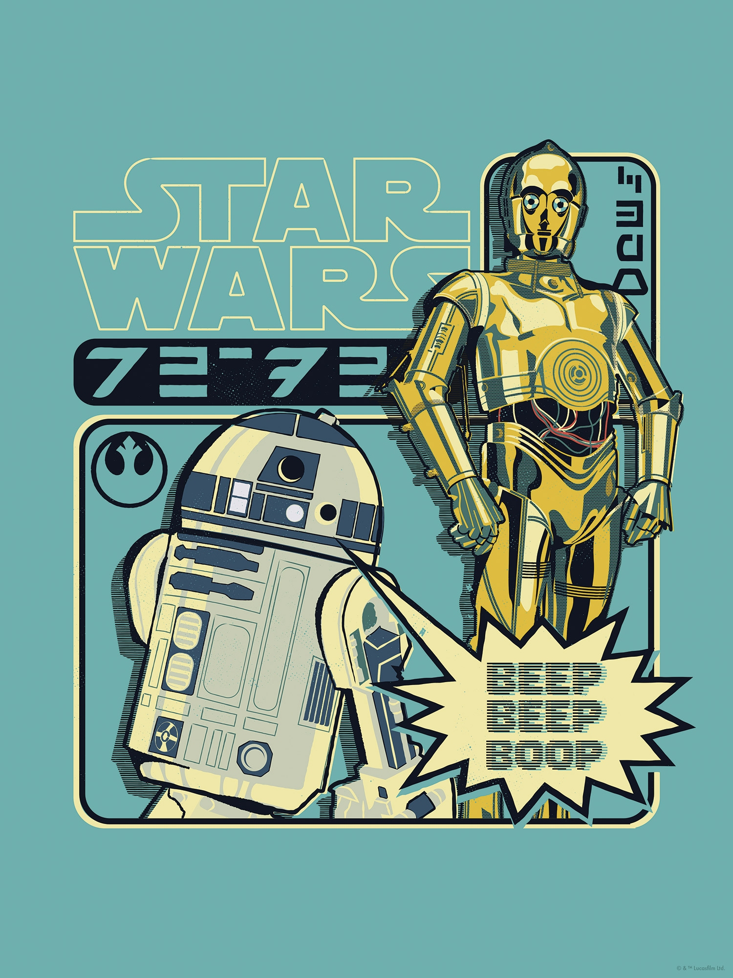 Komar Wandbild »Star Wars Beep Boop«, Disney, (Set, 1 St.), 30 x 40 cm (Breite x Höhe) - Kinderzimmer, Dekoration