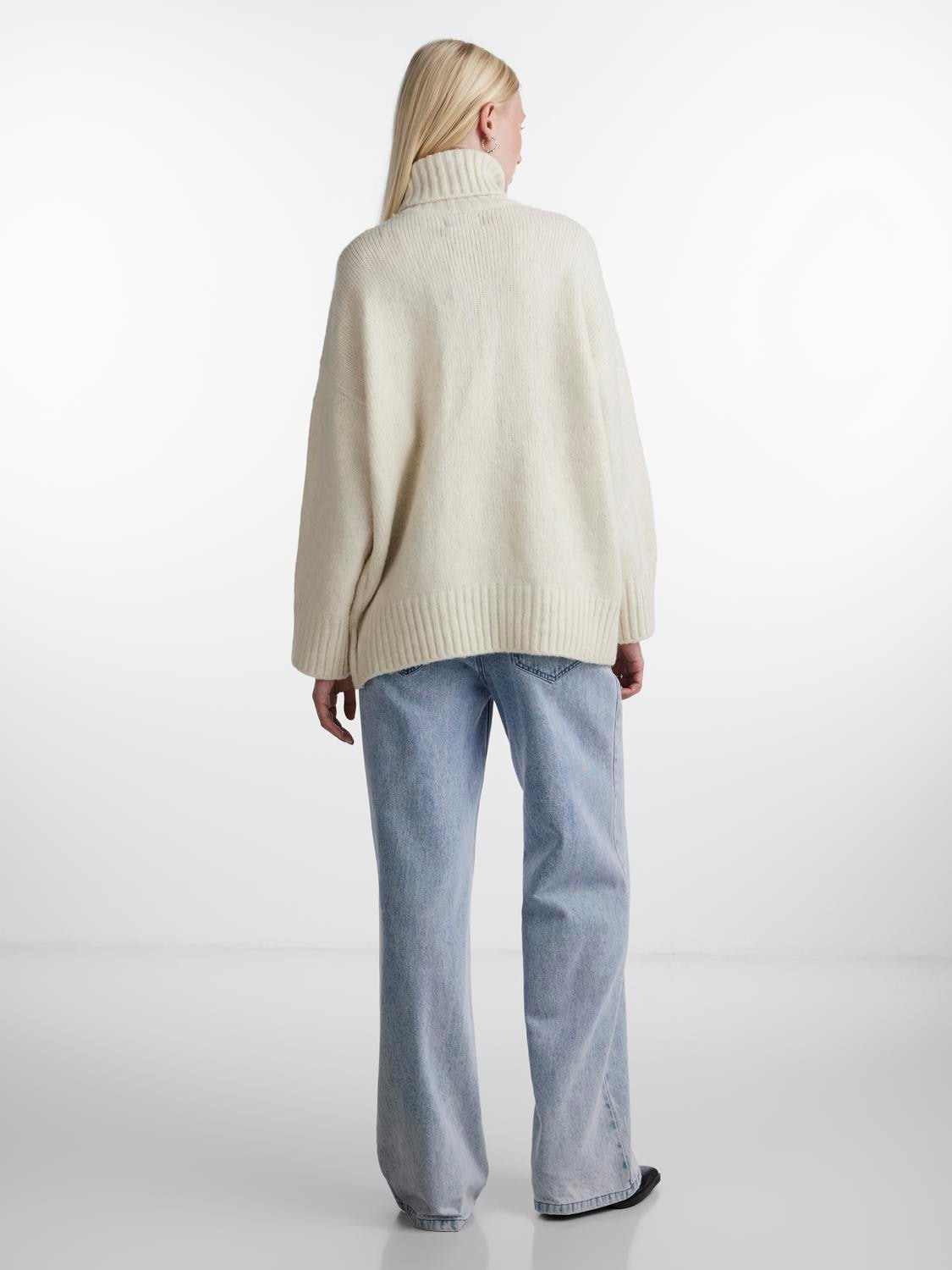 pieces Rollkragenpullover »PCNANCY LS LOOSE ROLL NECK KNIT NOOS BC«