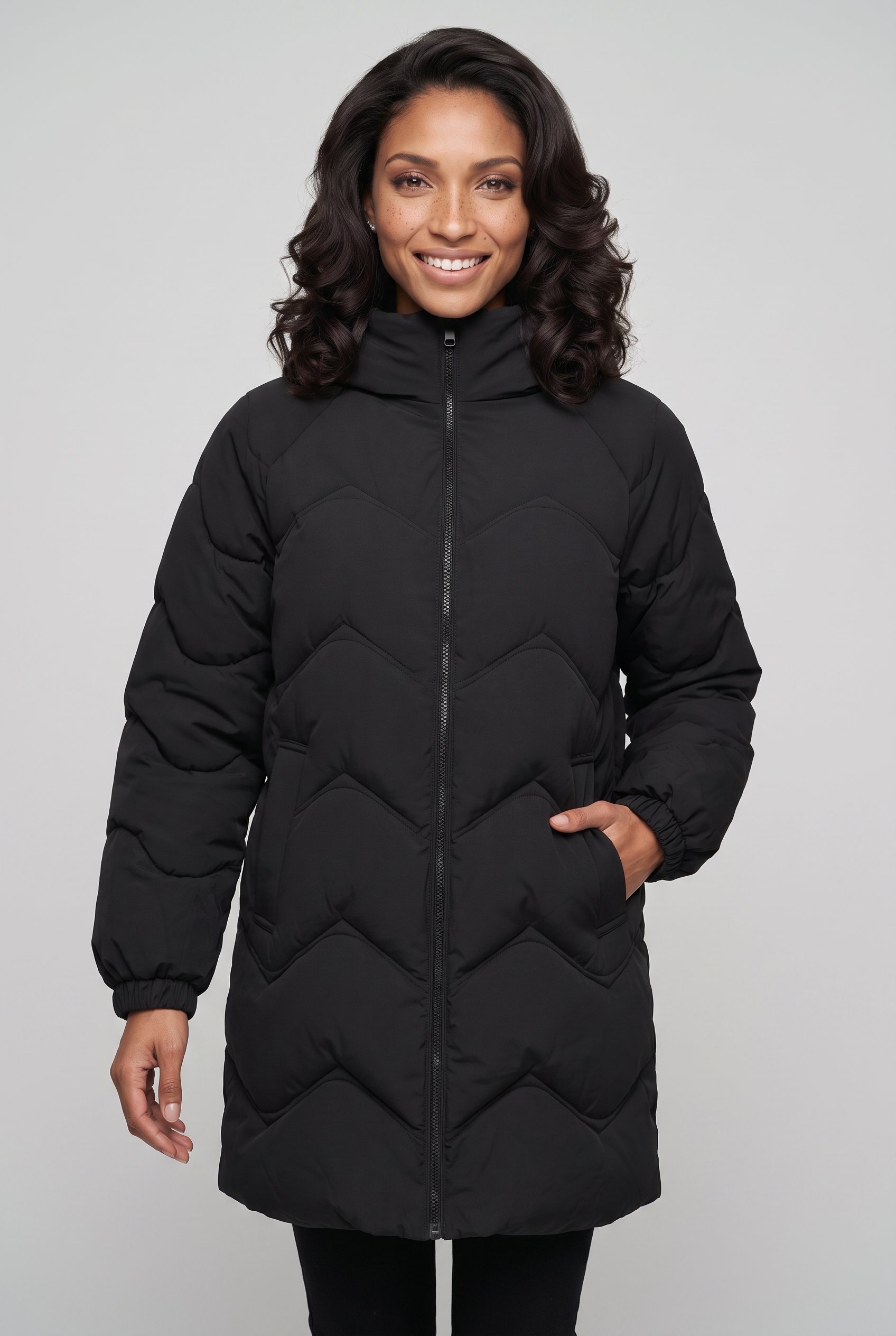 JDY Steppjacke »JDYPOWER LONG HOOD PUFFER OTW HAB« mit Kapuze Kunstfaser