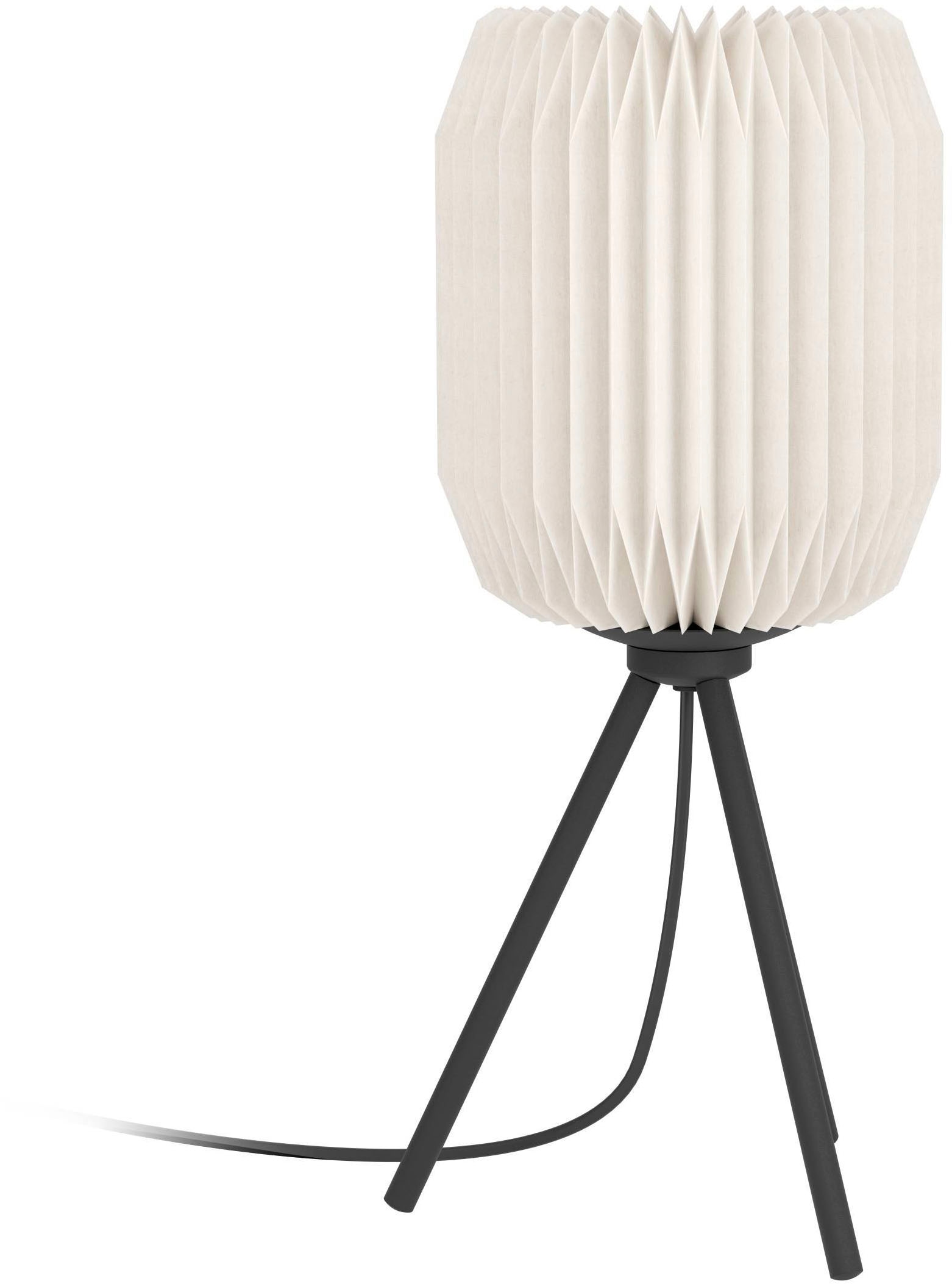 EGLO Tischleuchte »Belgrave Tischlampe japanisch, aus Metall und Papier, Dreibein Lampe« E27 1 Stk. Tischleuchte - H44 x Ø18 cm - schwarz - 1X40W exkl.