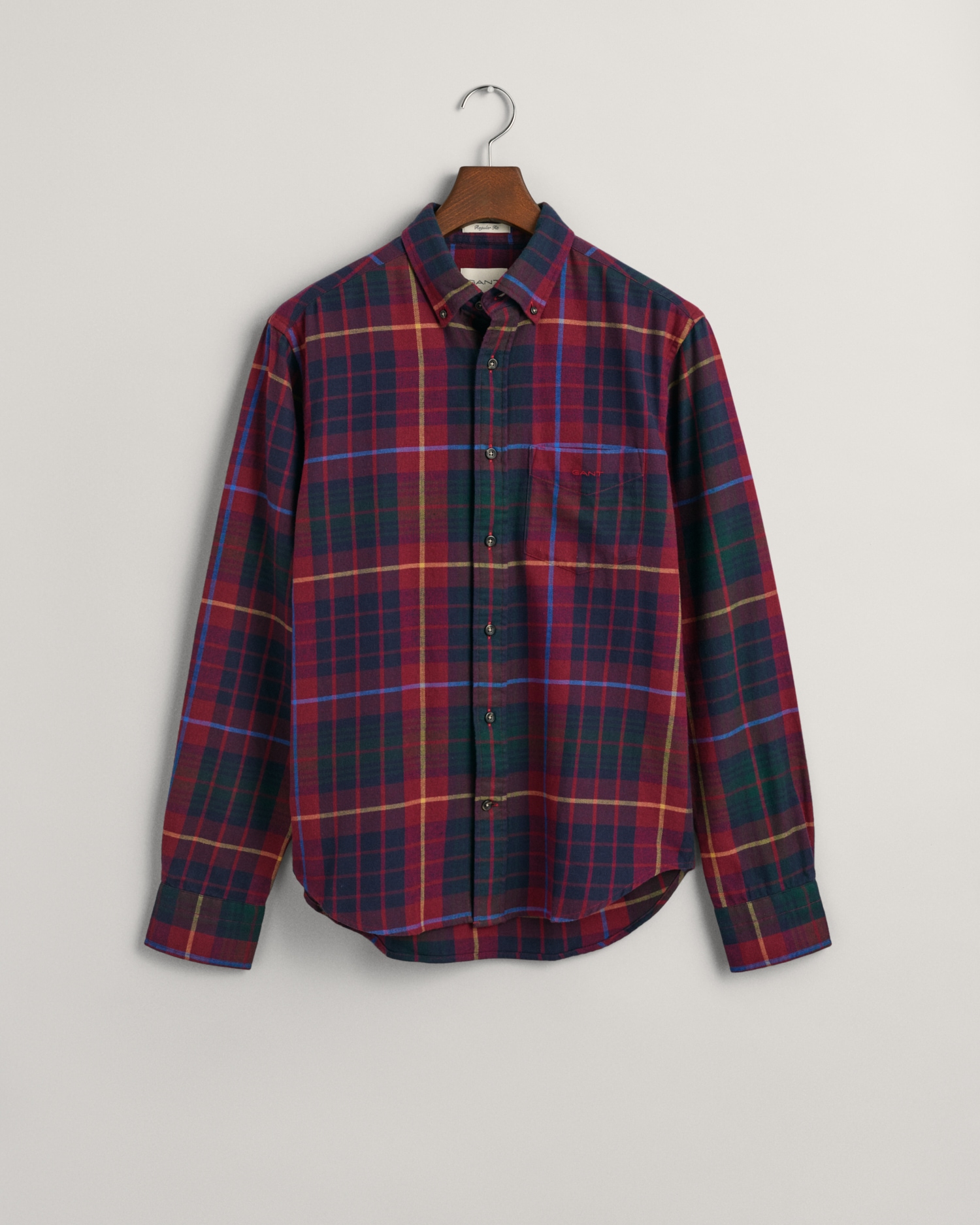 Gant Langarmhemd »Regular Fit Flannel Kariert dicker pflegeleicht warm«