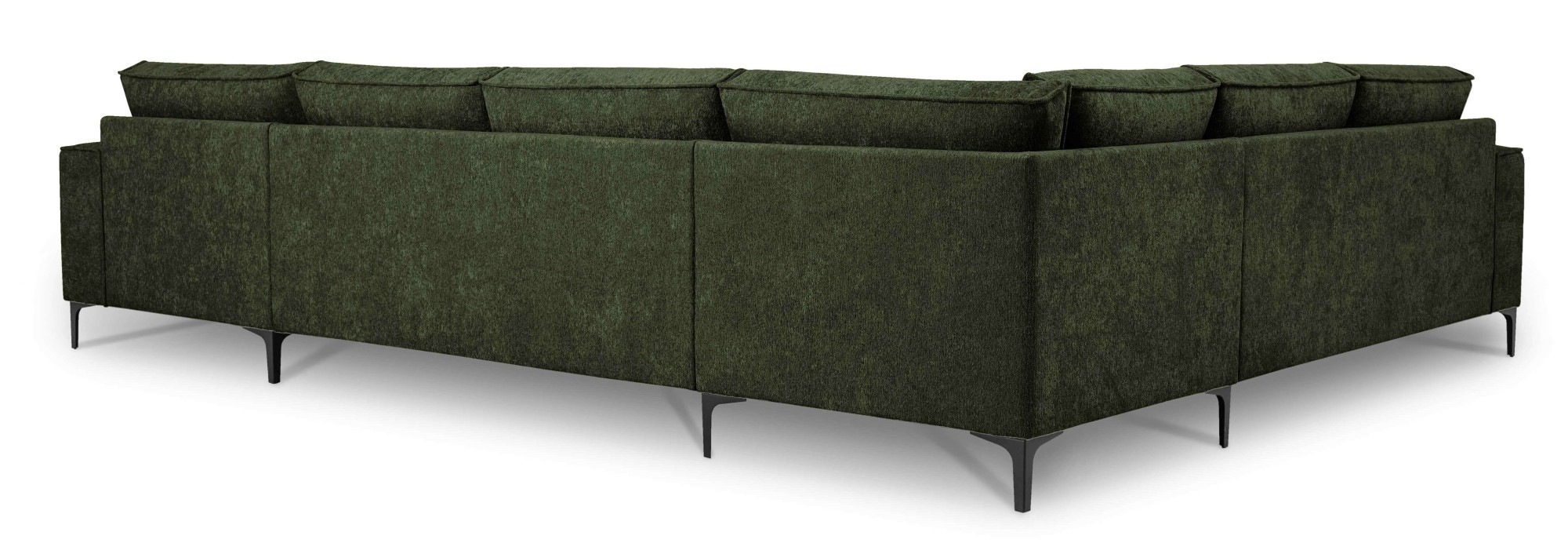 Places of Style Wohnlandschaft »XXL Sofa Oland, Struktur, Flachgewebe, Luxus-Microfaser, Boucle«, U-Form, 342 cm, Wellenunterfederung, Skandi-Design, Metallfüße