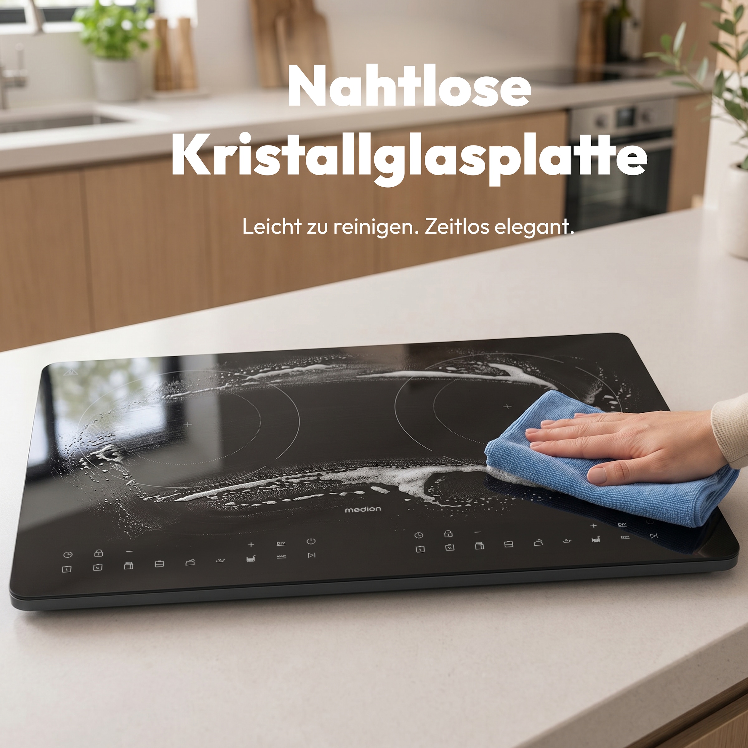Medion® Doppel-Induktionskochplatte »MD 100091« flacher als herkömmliche Geräte