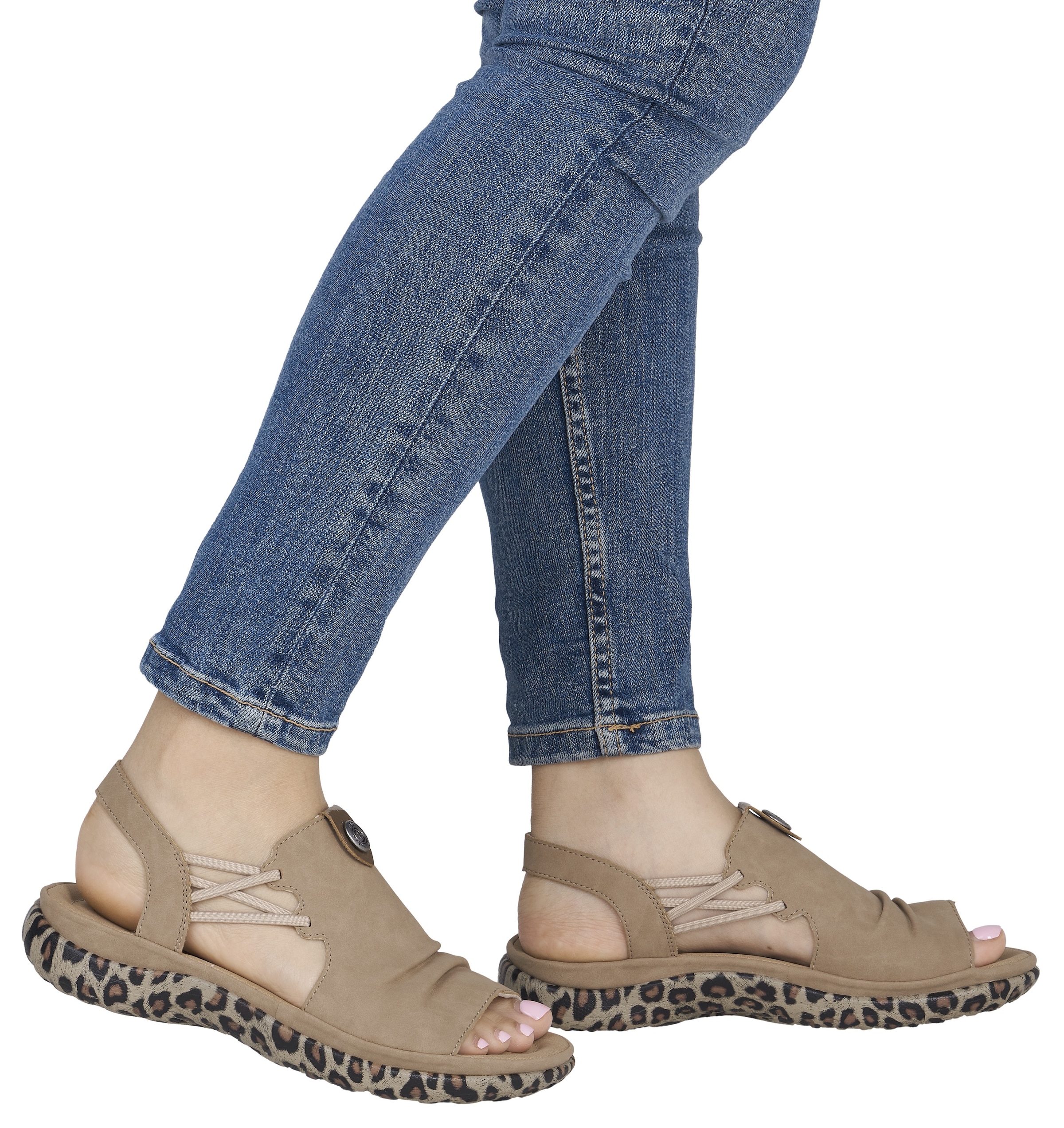 Rieker Sandale  Sommerschuh, Urlaubsschuh, Schlupfschuh mit seitlichen Gummizügen