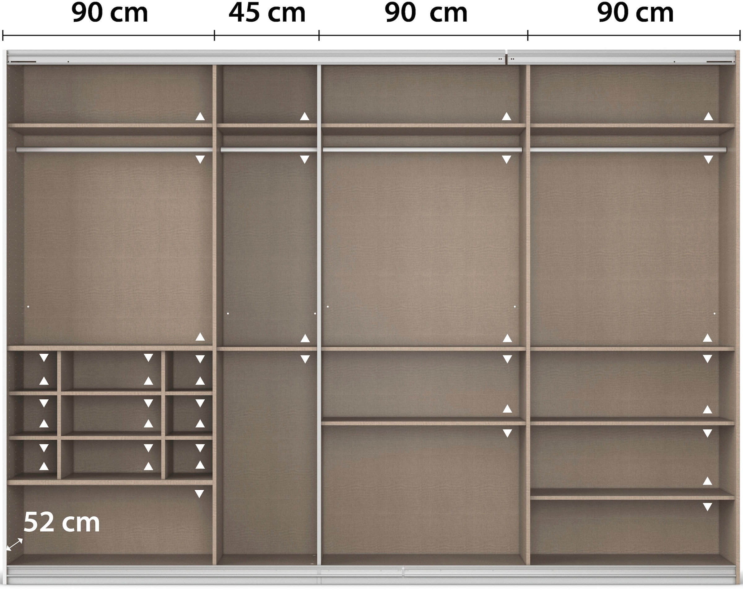 rauch Schwebetürenschrank »Kleiderschrank Schrank Garderobe Wäscheschrank TOMA«, inkl. Regaleinsatz sowie zusätzlichen Einlegeböden MADE IN GERMANY