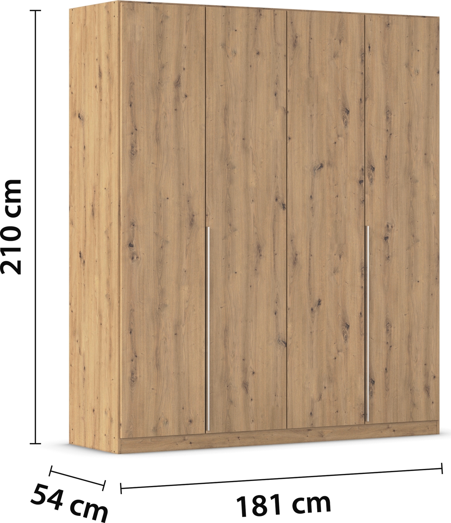 rauch Drehtürenschrank »Kleiderschrank Schrank Garderobe AGORDO TOPSELLER Schlafzimmer«, (in zwei Griff-Farben, Breiten 91-360 cm, Dekor- oder Hochglanzfront), durchdachte Innenausstattung, in 7 Breiten und 2 Höhen MADE IN GERMANY